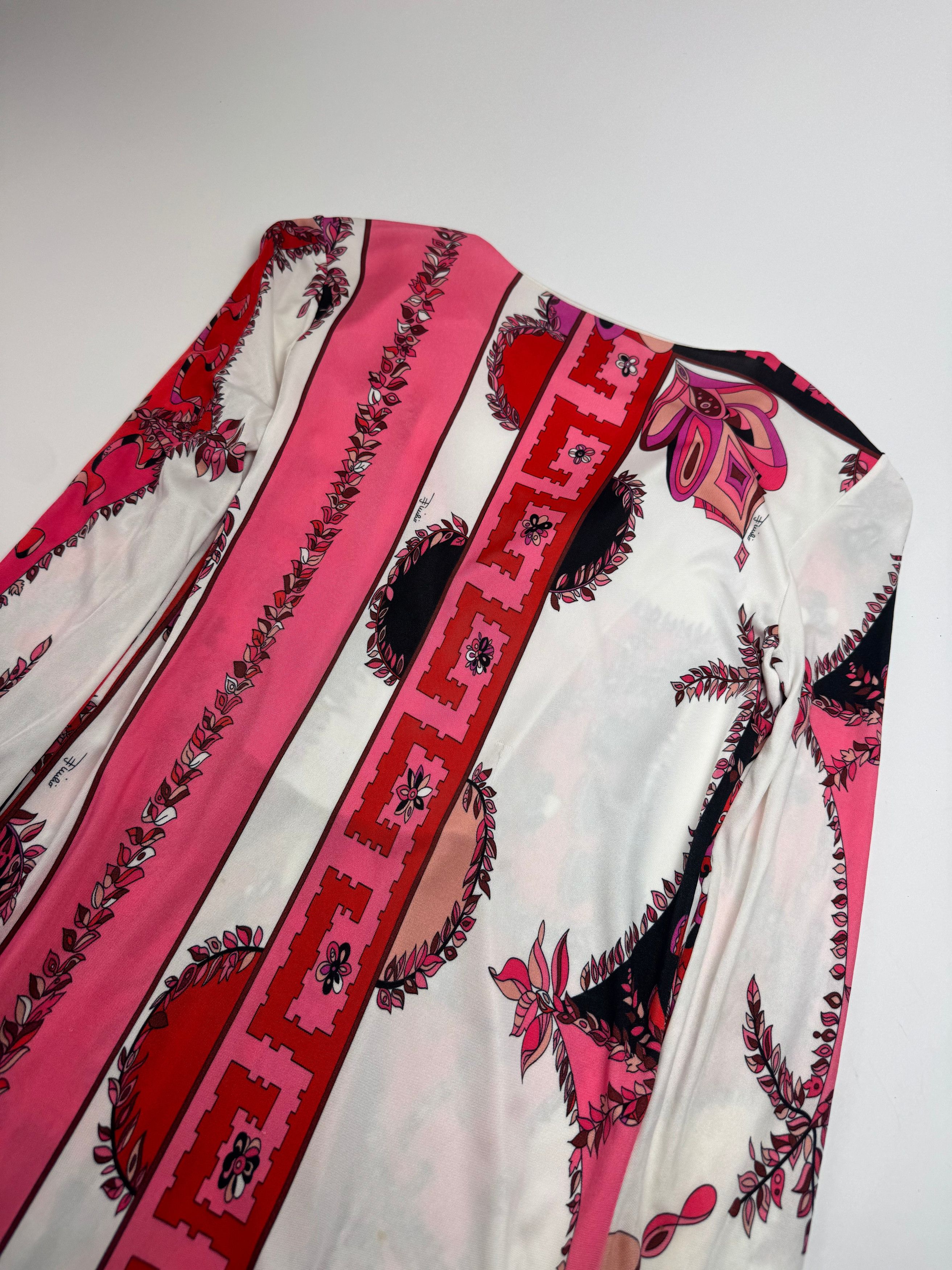 Emilio Pucci Vintage Abstract Dress / Top Red White XS Size XS / US 0-2 / IT 36-38 - 9 Thumbnail