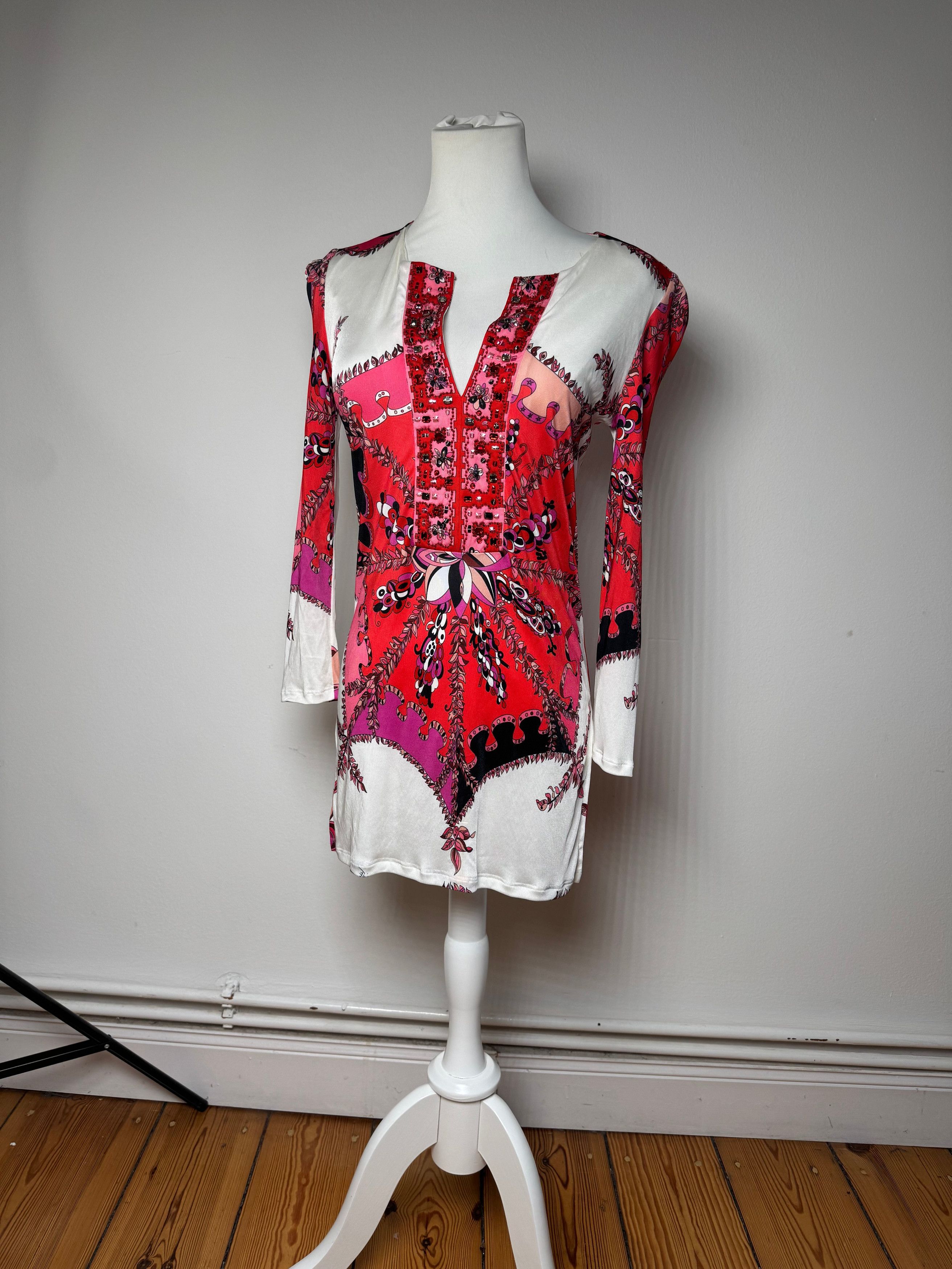 Emilio Pucci Vintage Abstract Dress / Top Red White XS Size XS / US 0-2 / IT 36-38 - 12 Thumbnail