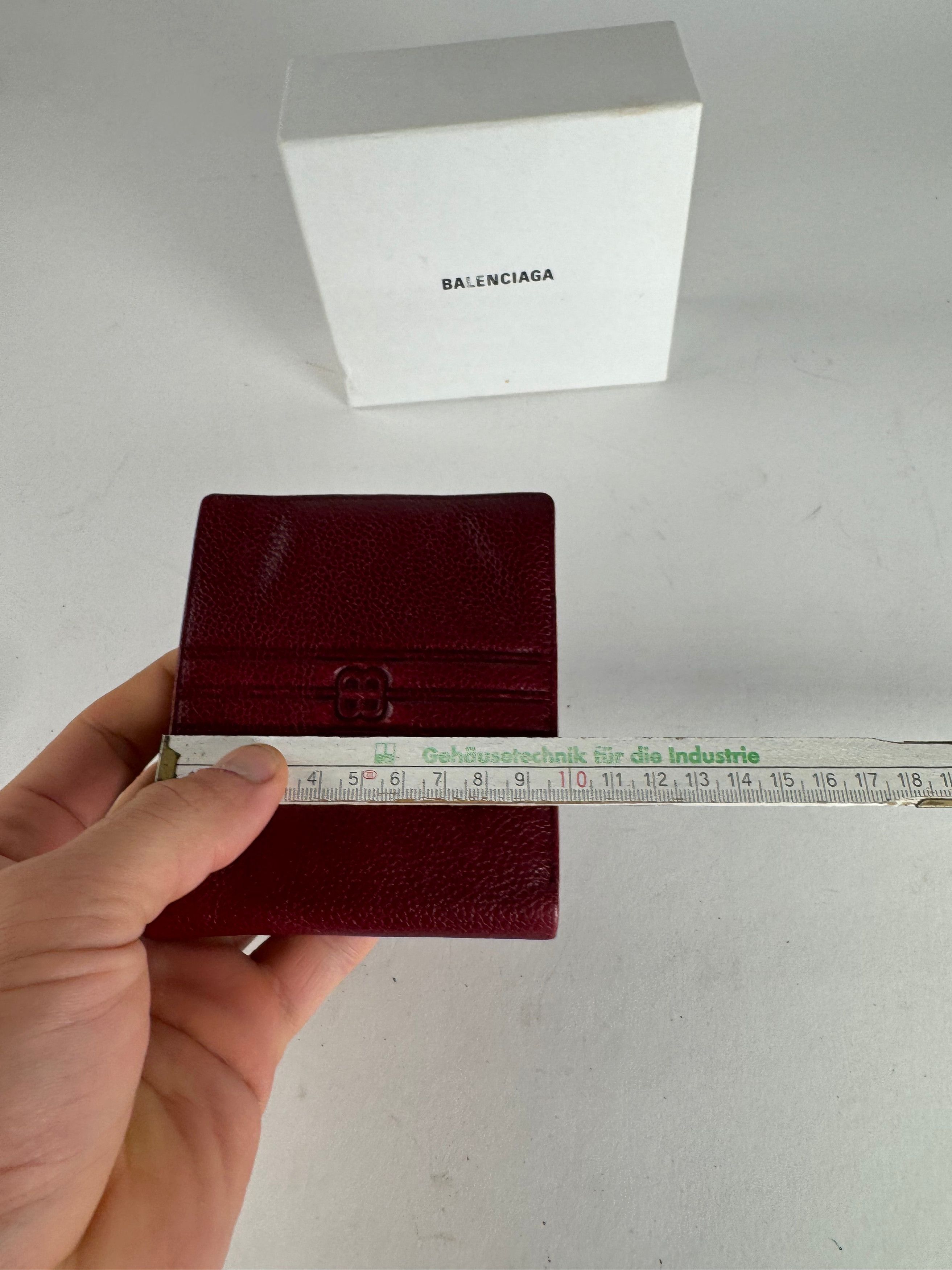 Balenciaga Vintage Flapable Leather Wallet Burgundy Size ONE SIZE - 8 Thumbnail