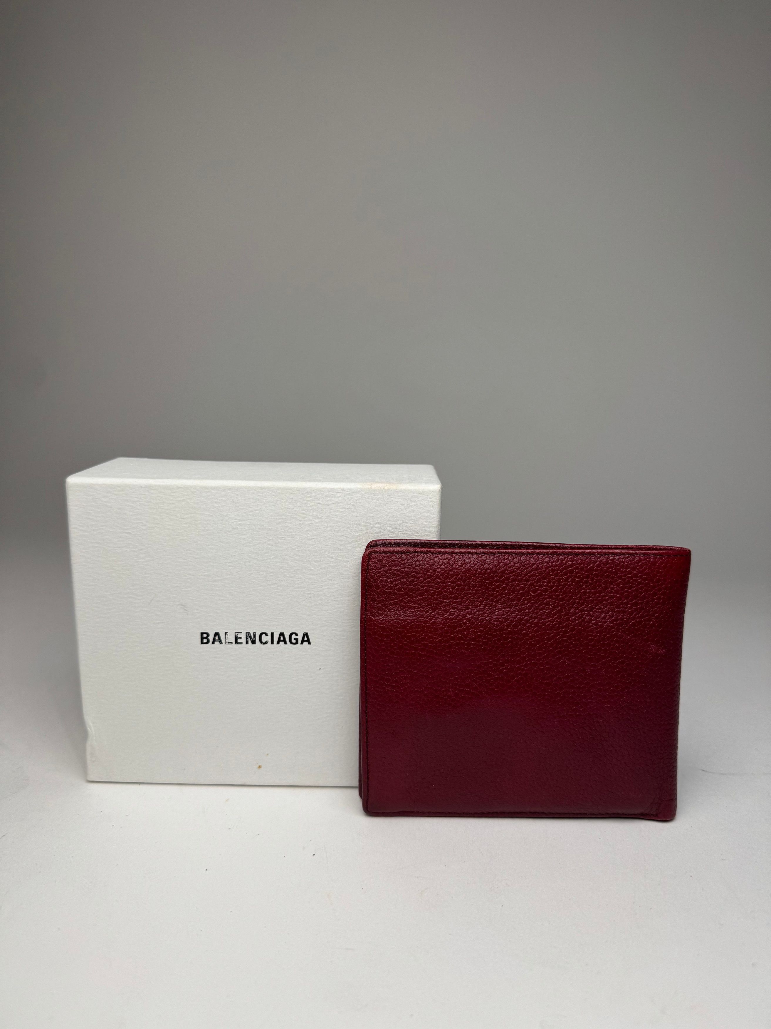 Balenciaga Vintage Flapable Leather Wallet Burgundy Size ONE SIZE - 2 Thumbnail