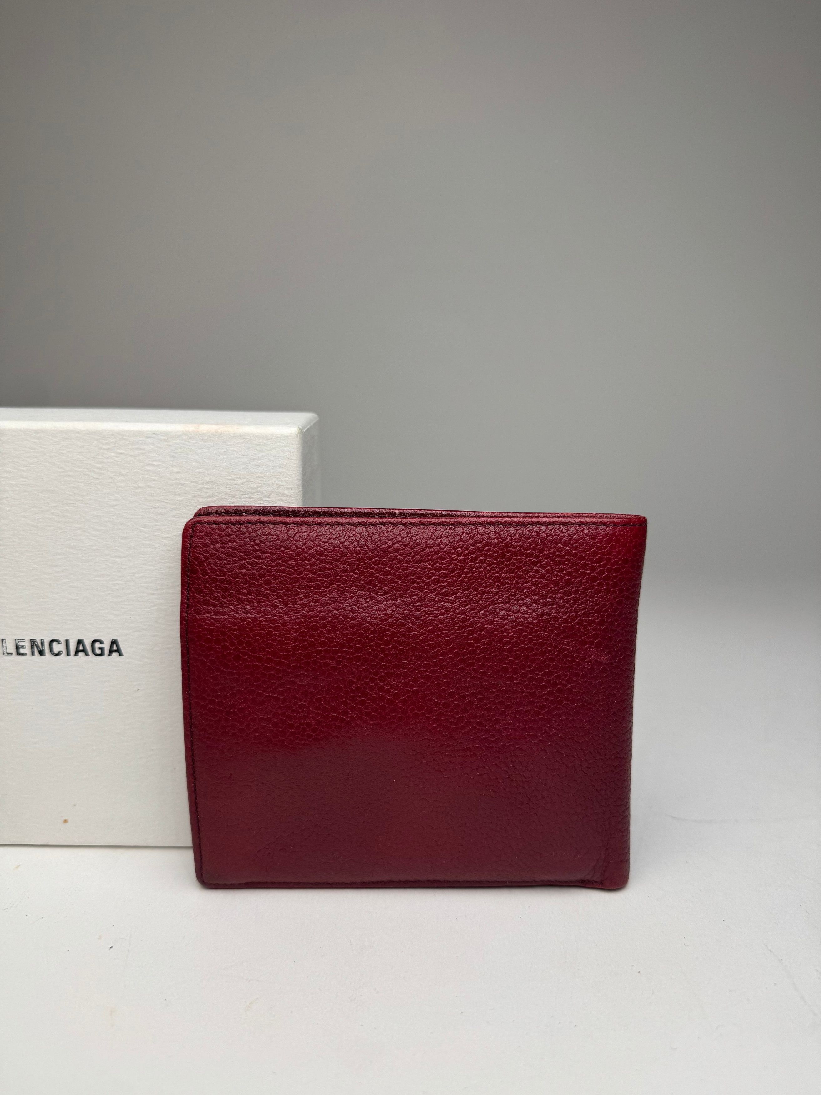 Balenciaga Vintage Flapable Leather Wallet Burgundy Size ONE SIZE - 10 Thumbnail
