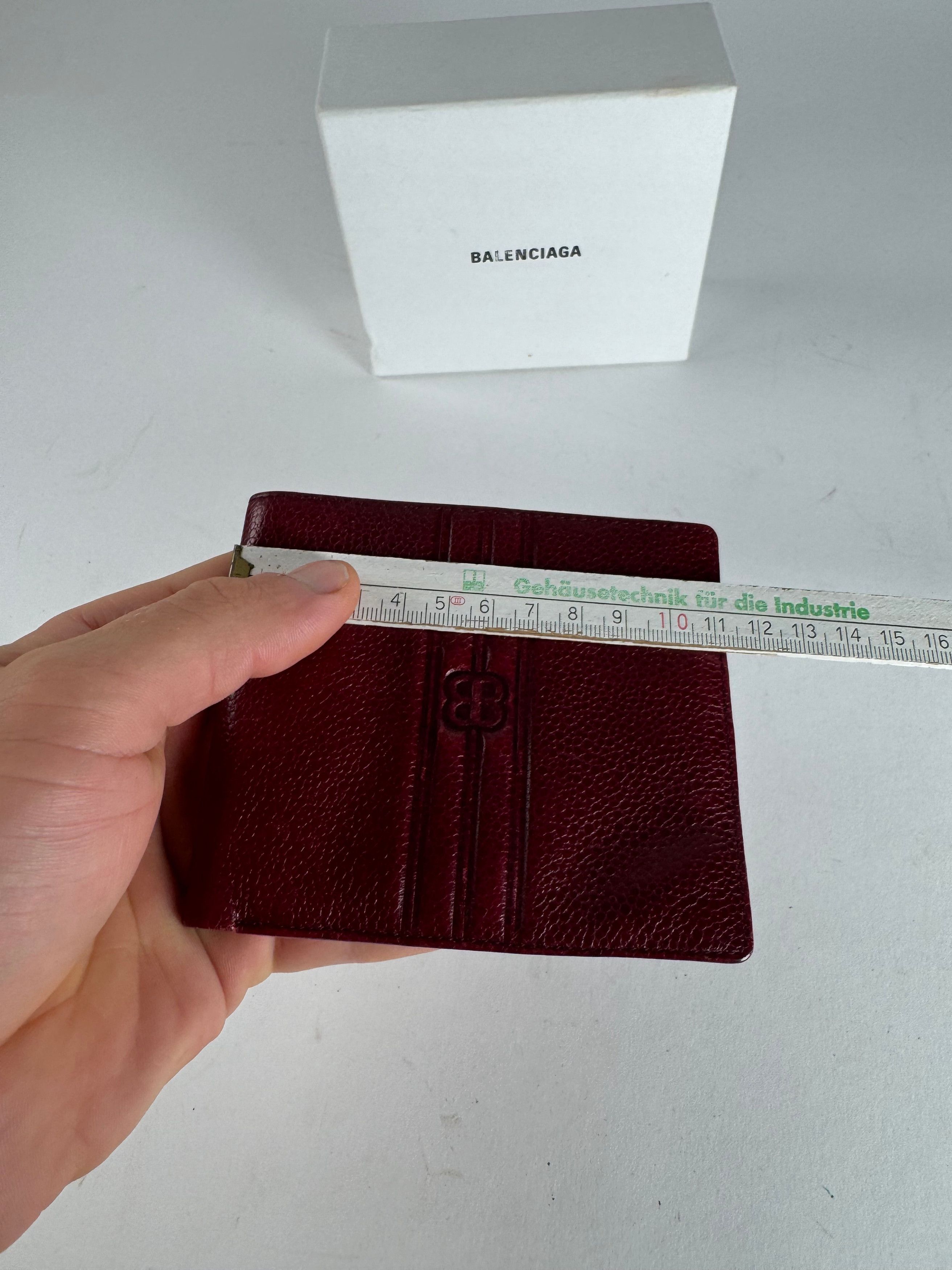 Balenciaga Vintage Flapable Leather Wallet Burgundy Size ONE SIZE - 7 Thumbnail