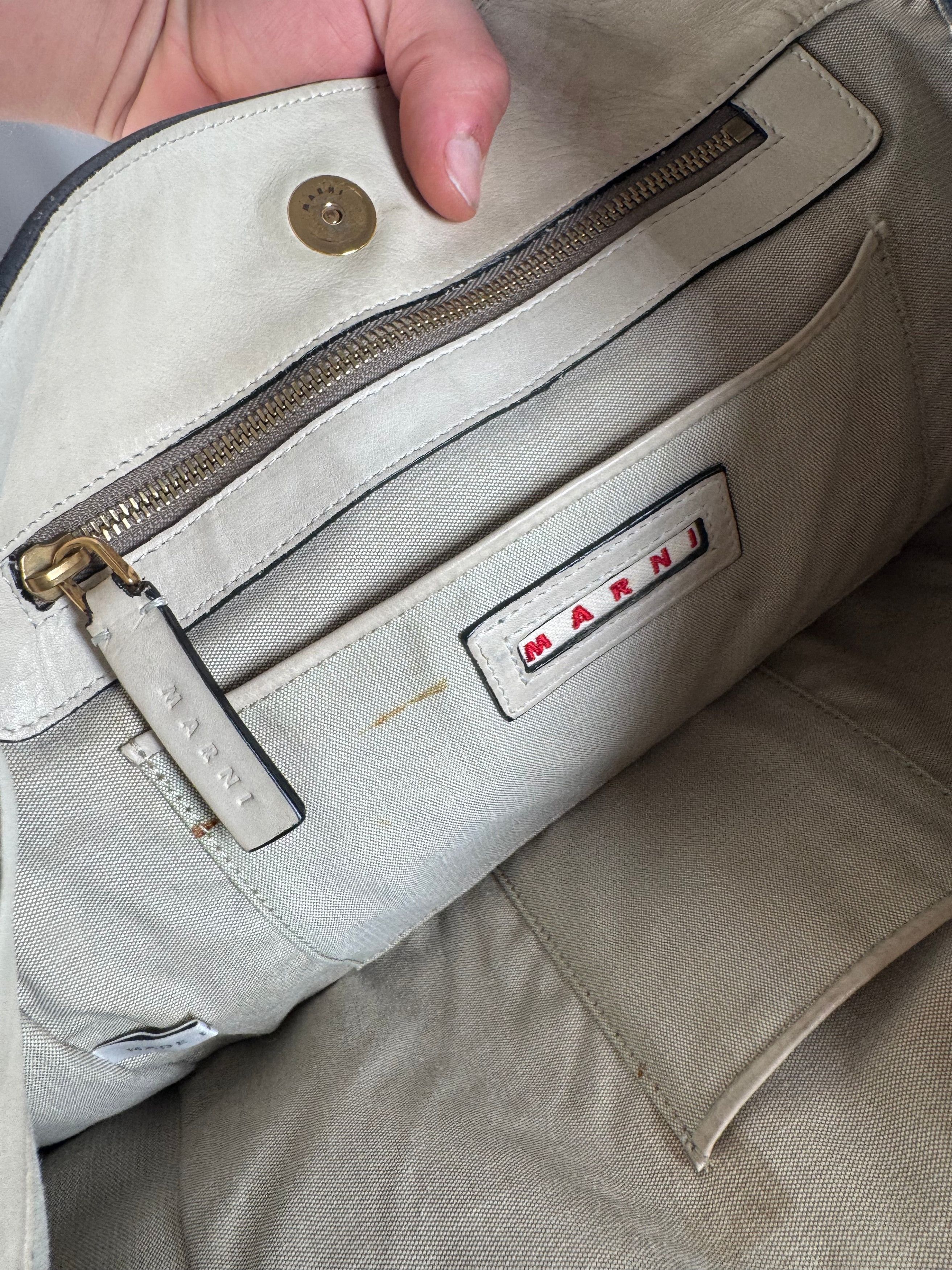 Marni Vintage Leather Bag White Green Size ONE SIZE - 4 Thumbnail