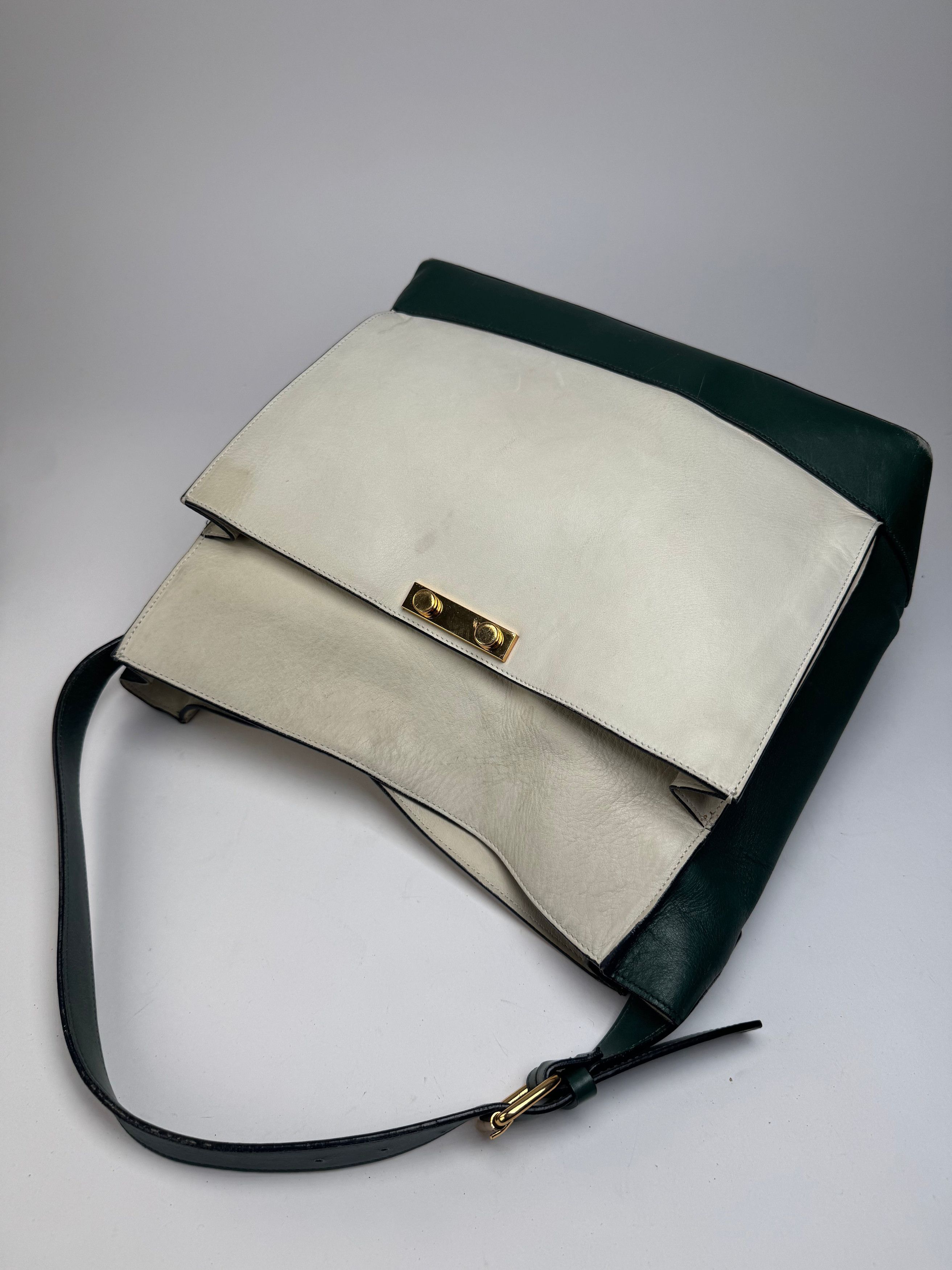 Marni Vintage Leather Bag White Green Size ONE SIZE - 9 Thumbnail