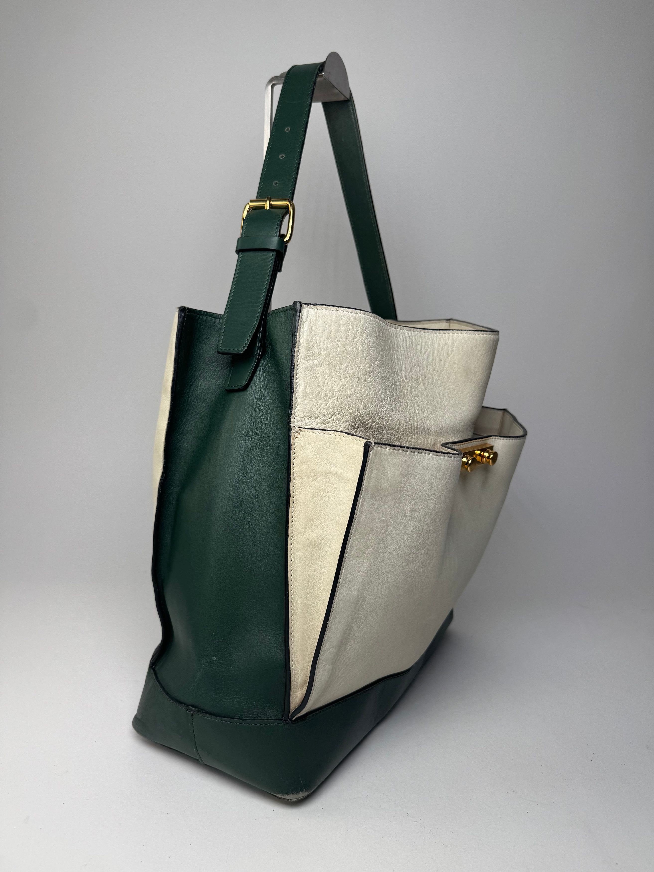 Marni Vintage Leather Bag White Green Size ONE SIZE - 5 Thumbnail