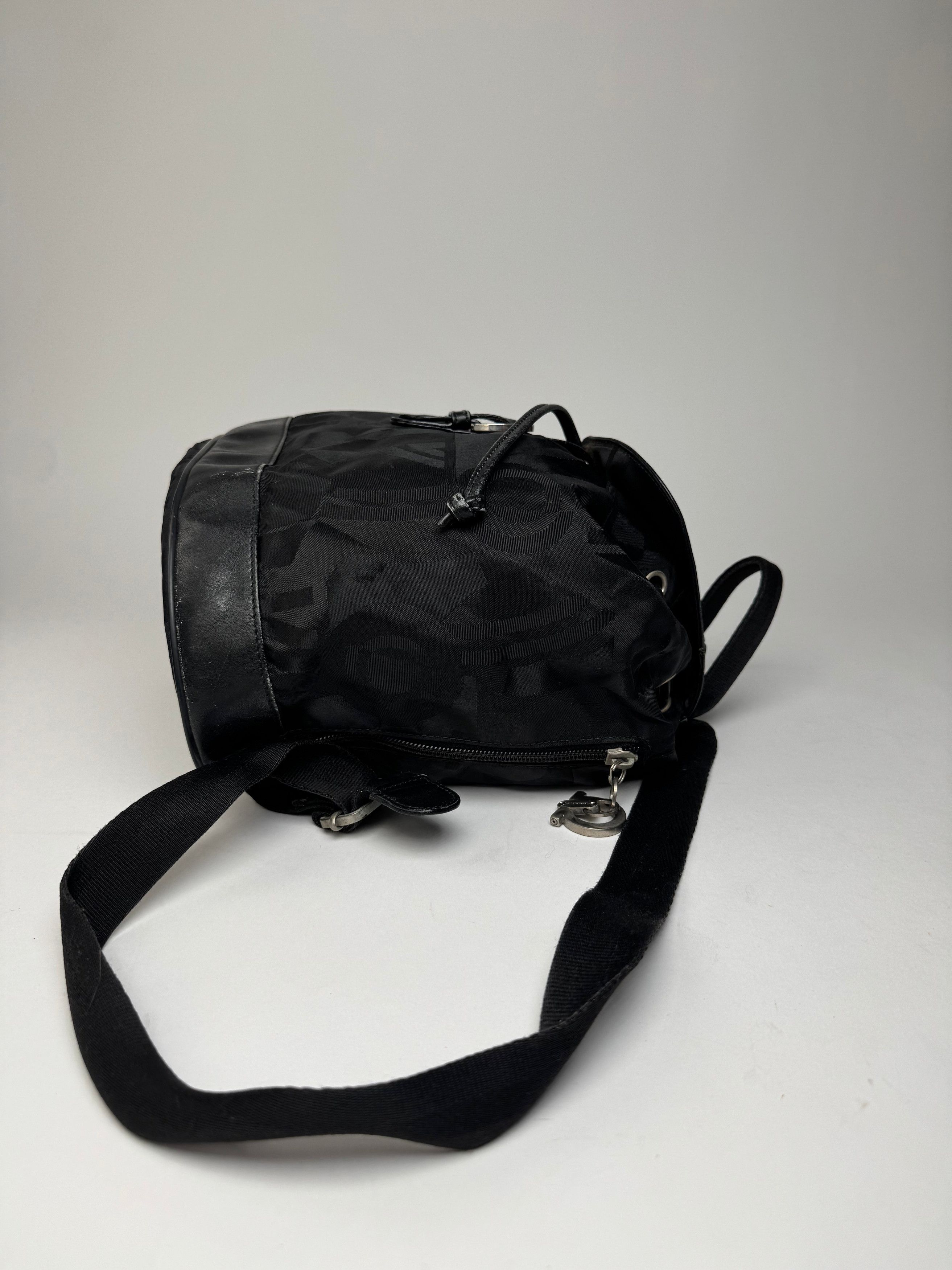 Salvatore Ferragamo Vintage Monogram Canvas Leather Backpack Black Size ONE SIZE - 9 Thumbnail