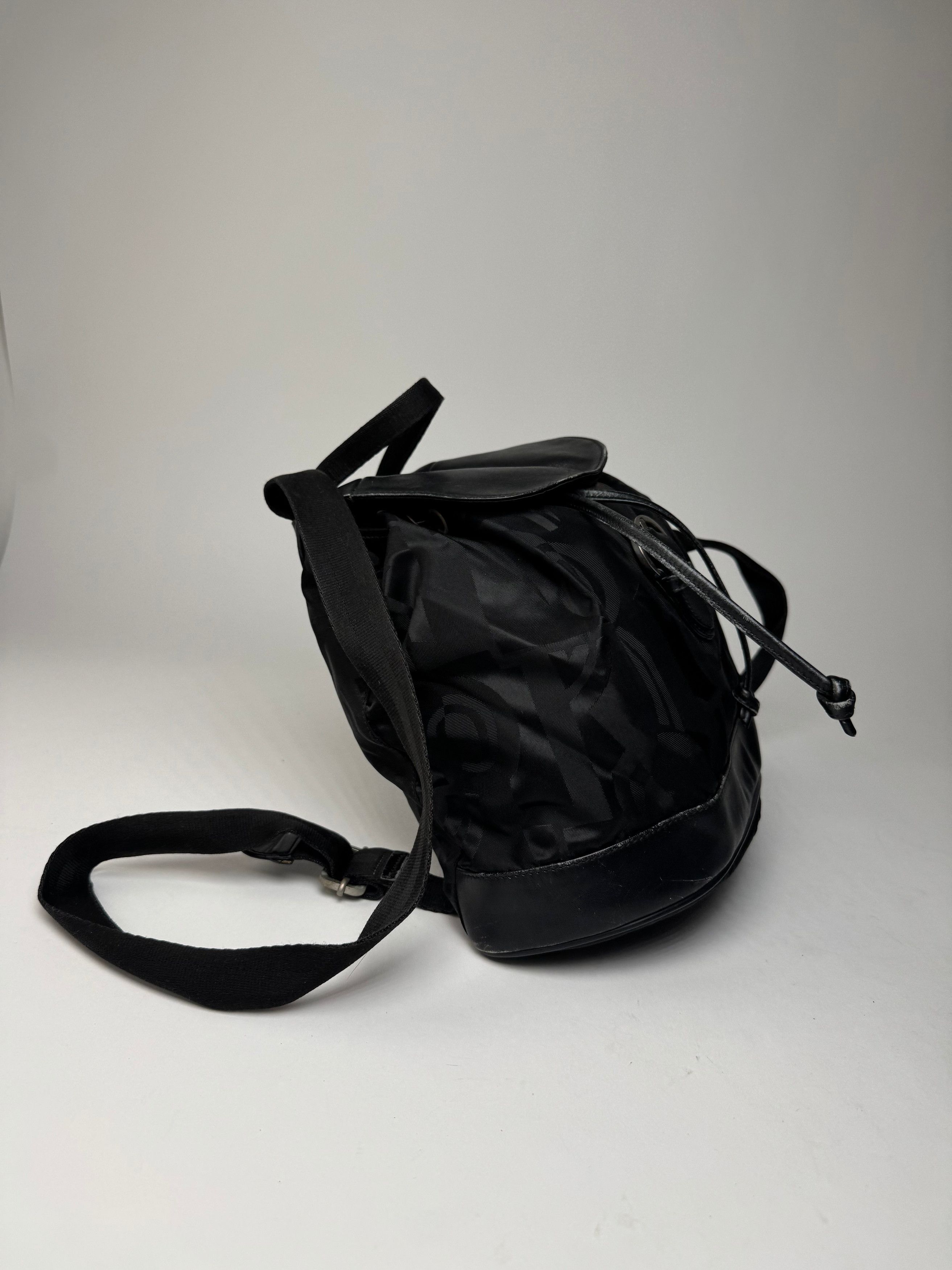 Salvatore Ferragamo Vintage Monogram Canvas Leather Backpack Black Size ONE SIZE - 7 Thumbnail