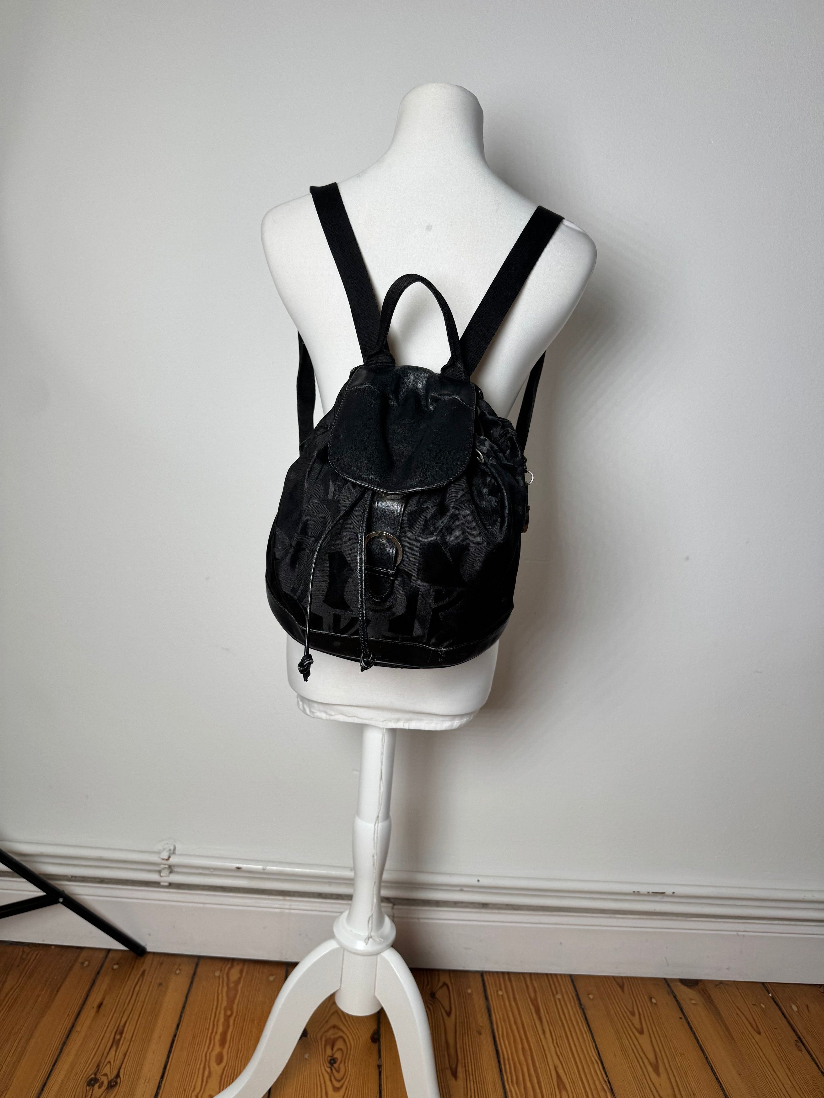 Salvatore Ferragamo Vintage Monogram Canvas Leather Backpack Black Size ONE SIZE - 2 Thumbnail
