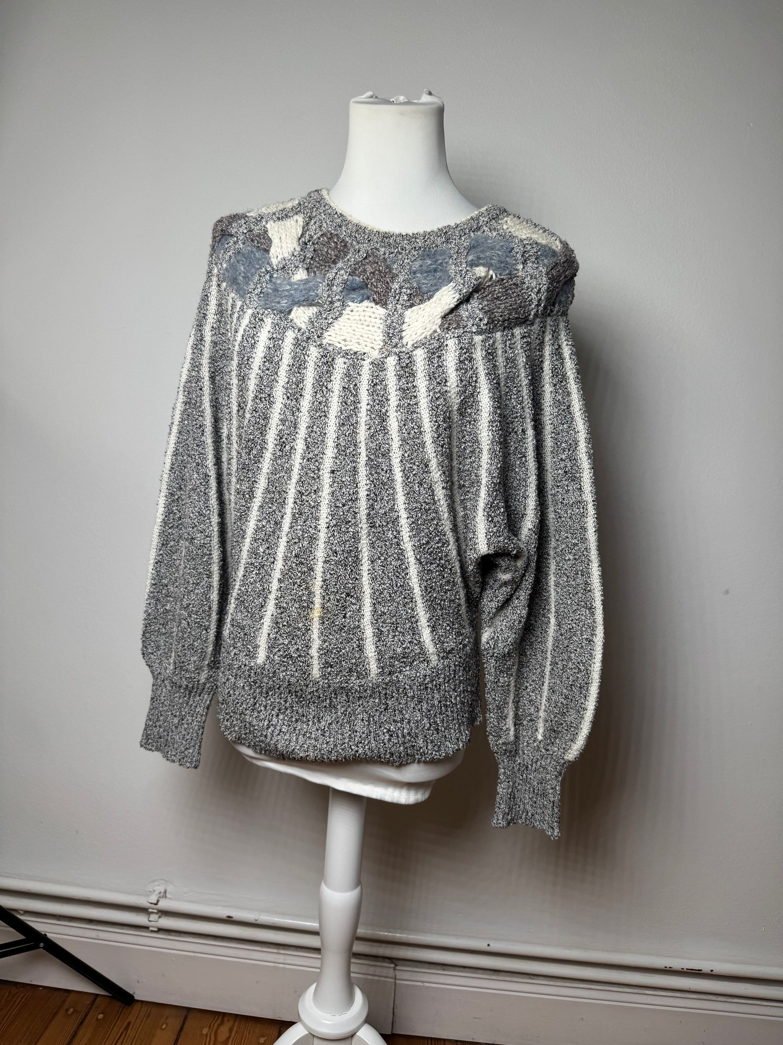 Other Vintage Mariea Kim Crewneck Sweater Grey/White/Black M Size M / US 6-8 / IT 42-44 - 2 Thumbnail
