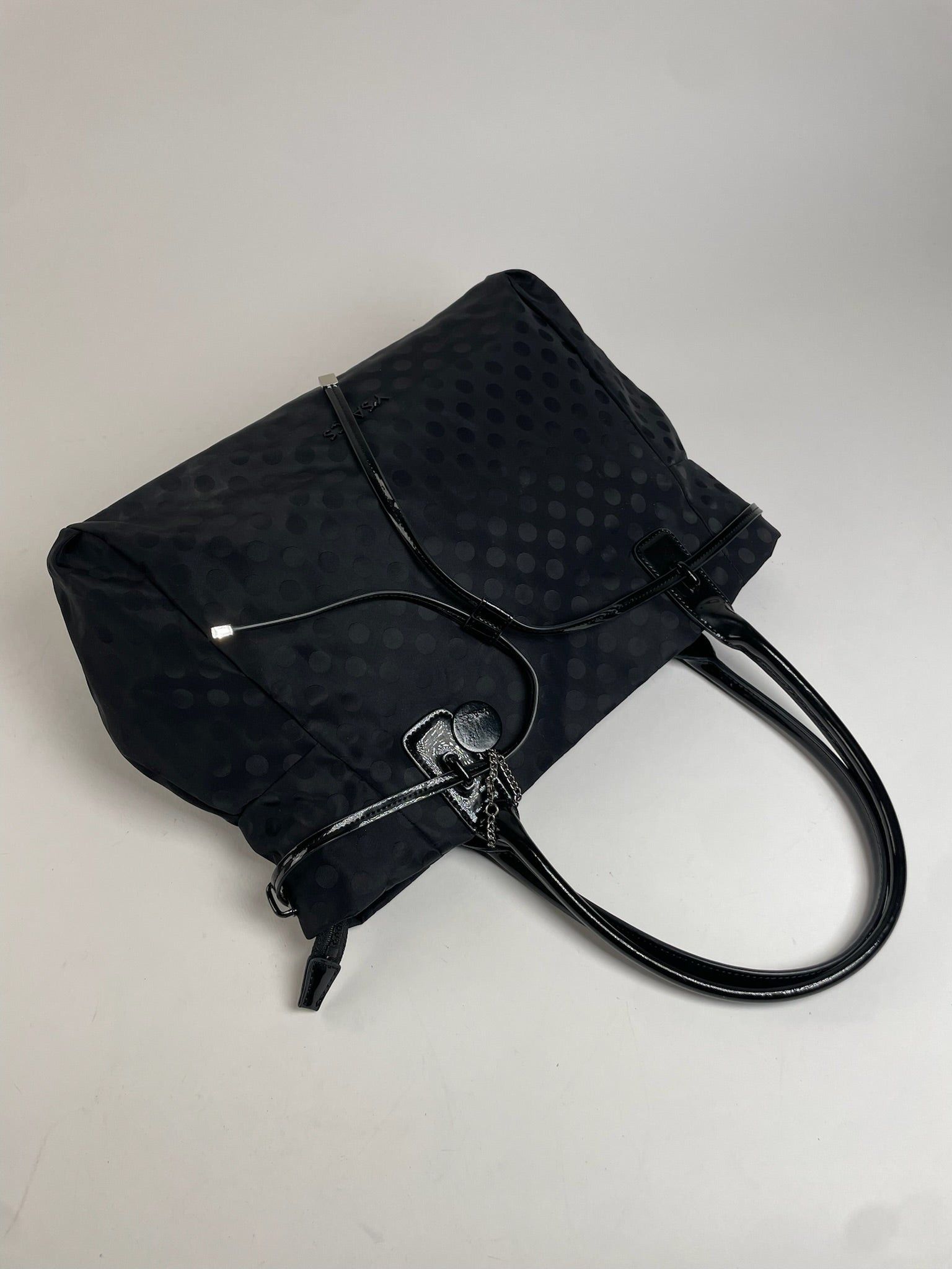 Yohji Yamamoto Vintage Polkadoz Patent Leather / Polyester Handbag Size ONE SIZE - 7 Thumbnail