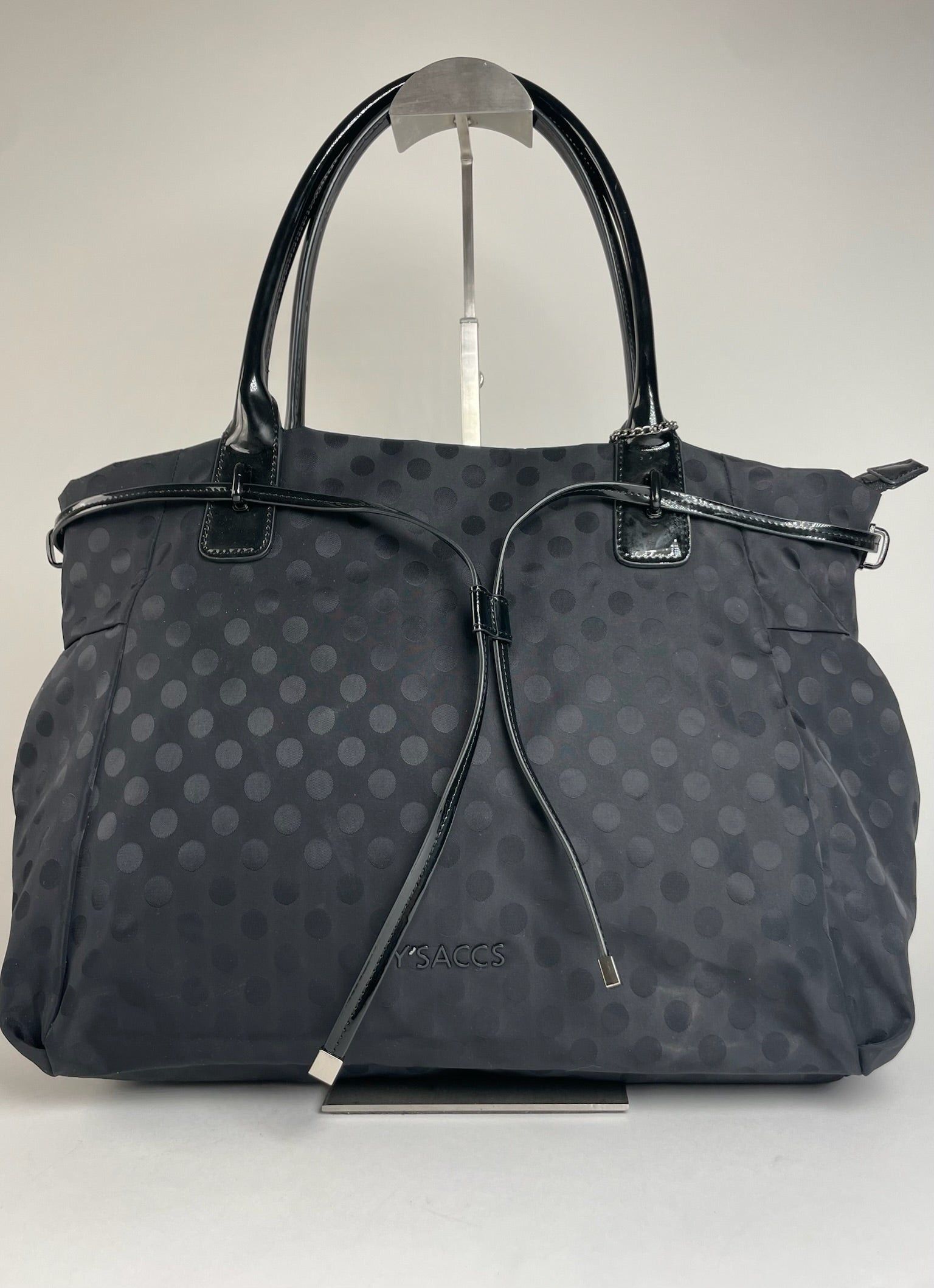 Yohji Yamamoto Vintage Polkadoz Patent Leather / Polyester Handbag Size ONE SIZE - 11 Thumbnail