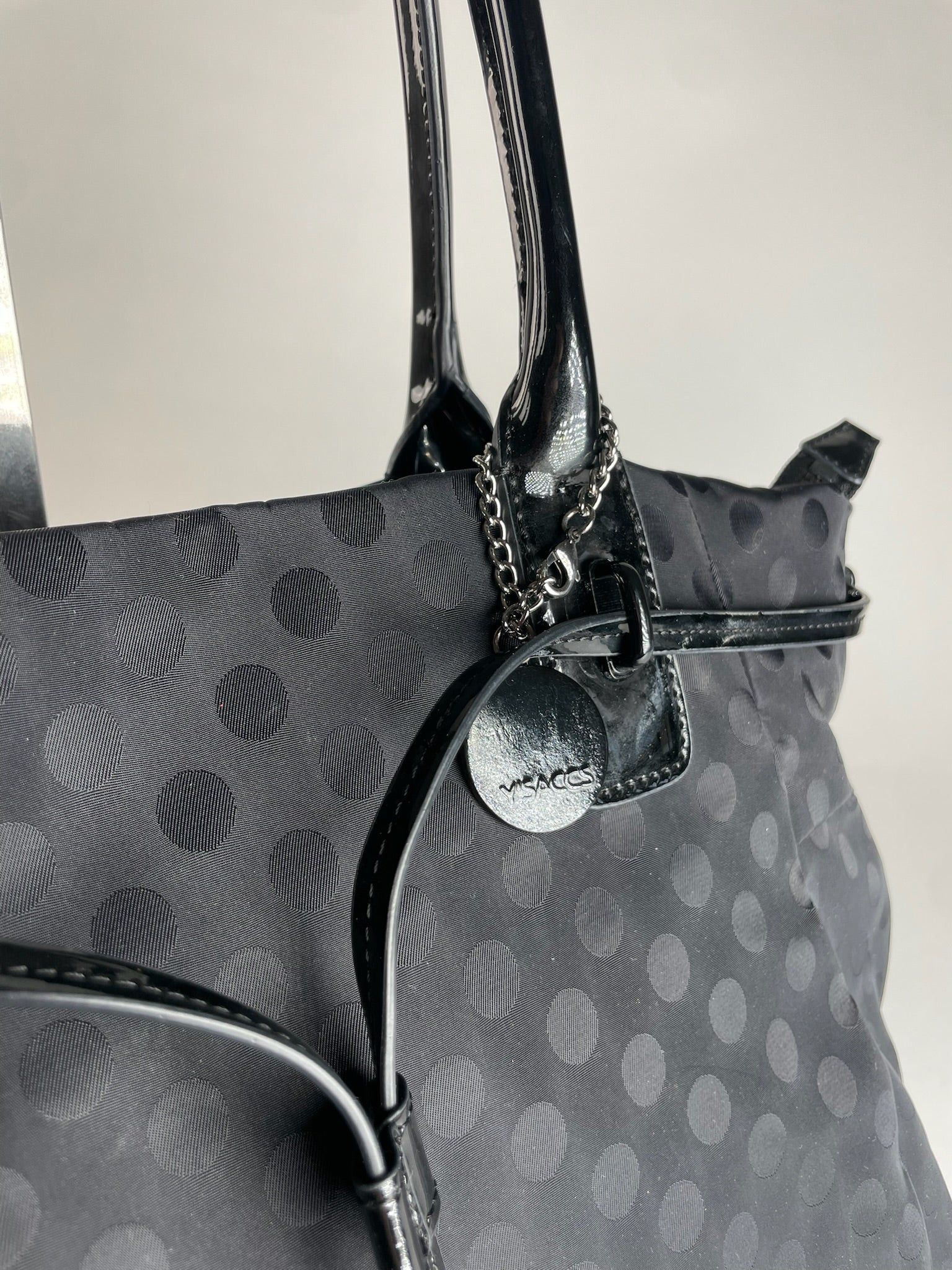 Yohji Yamamoto Vintage Polkadoz Patent Leather / Polyester Handbag Size ONE SIZE - 4 Thumbnail