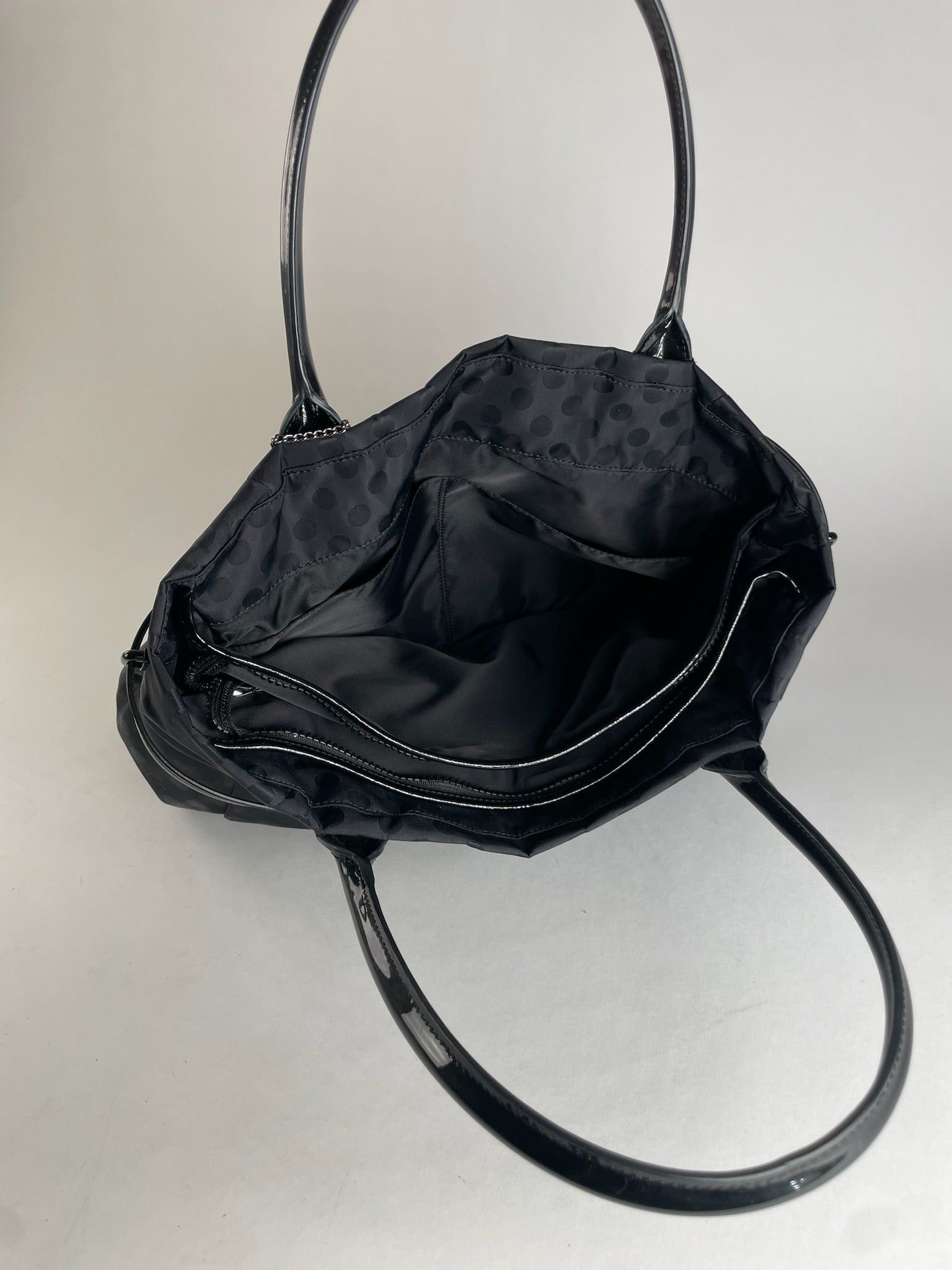 Yohji Yamamoto Vintage Polkadoz Patent Leather / Polyester Handbag Size ONE SIZE - 5 Thumbnail