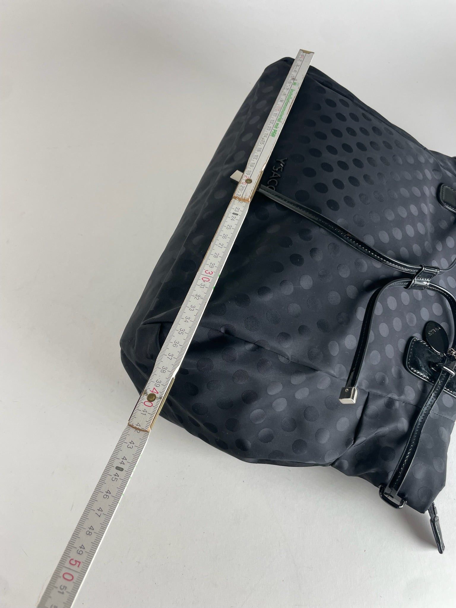 Yohji Yamamoto Vintage Polkadoz Patent Leather / Polyester Handbag Size ONE SIZE - 13 Thumbnail