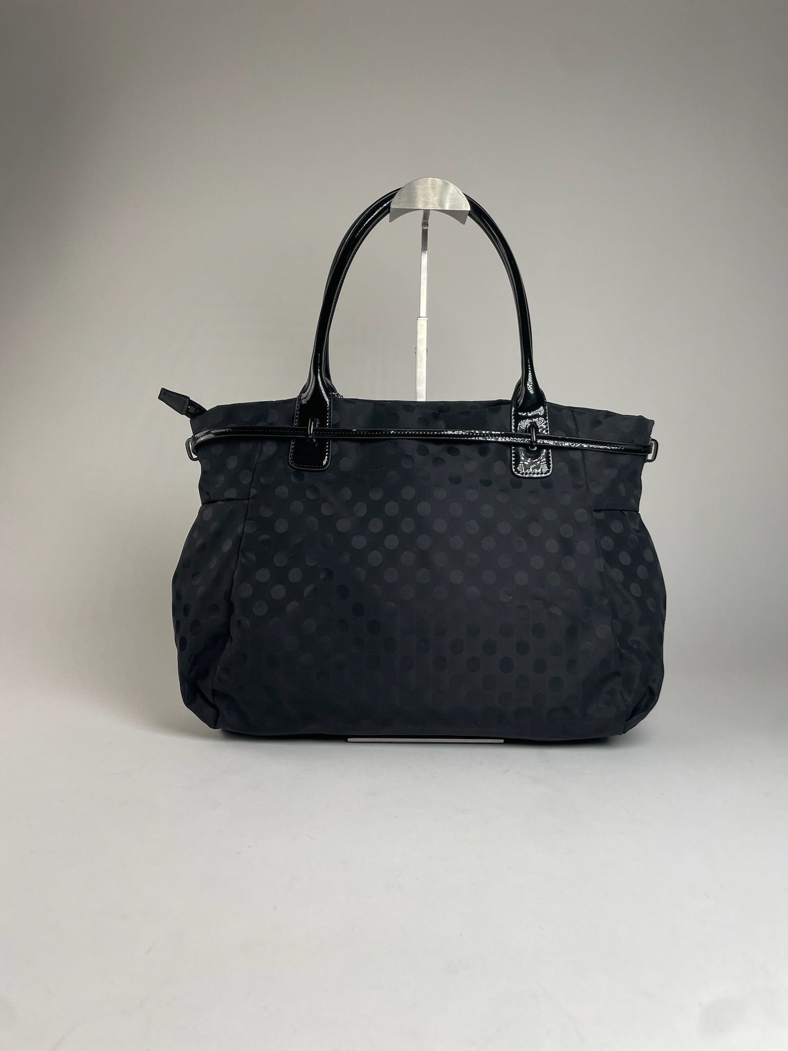 Yohji Yamamoto Vintage Polkadoz Patent Leather / Polyester Handbag Size ONE SIZE - 8 Thumbnail
