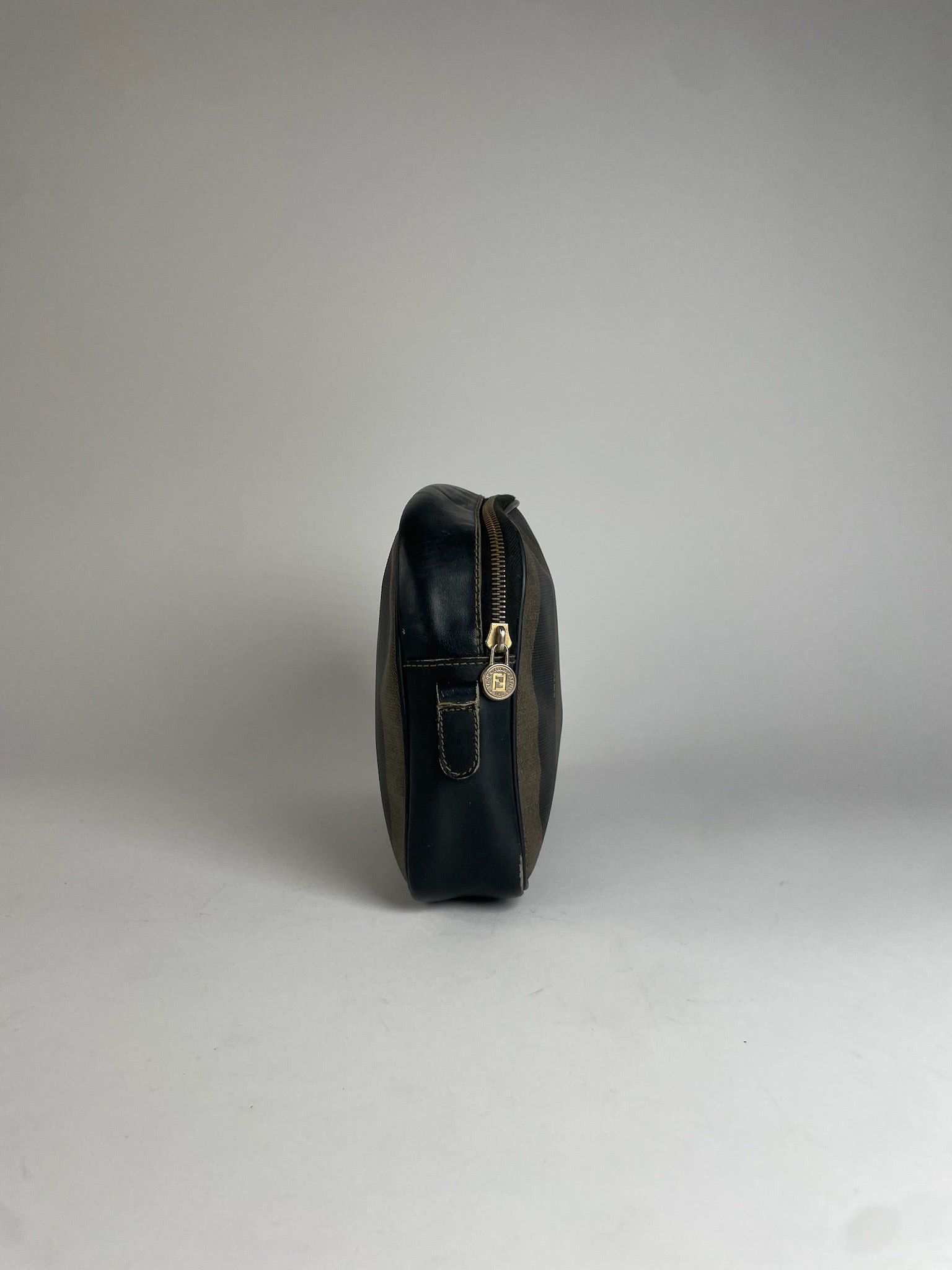 Fendi Vintage Striped Leather Clutch Black Brown Size ONE SIZE - 6 Thumbnail