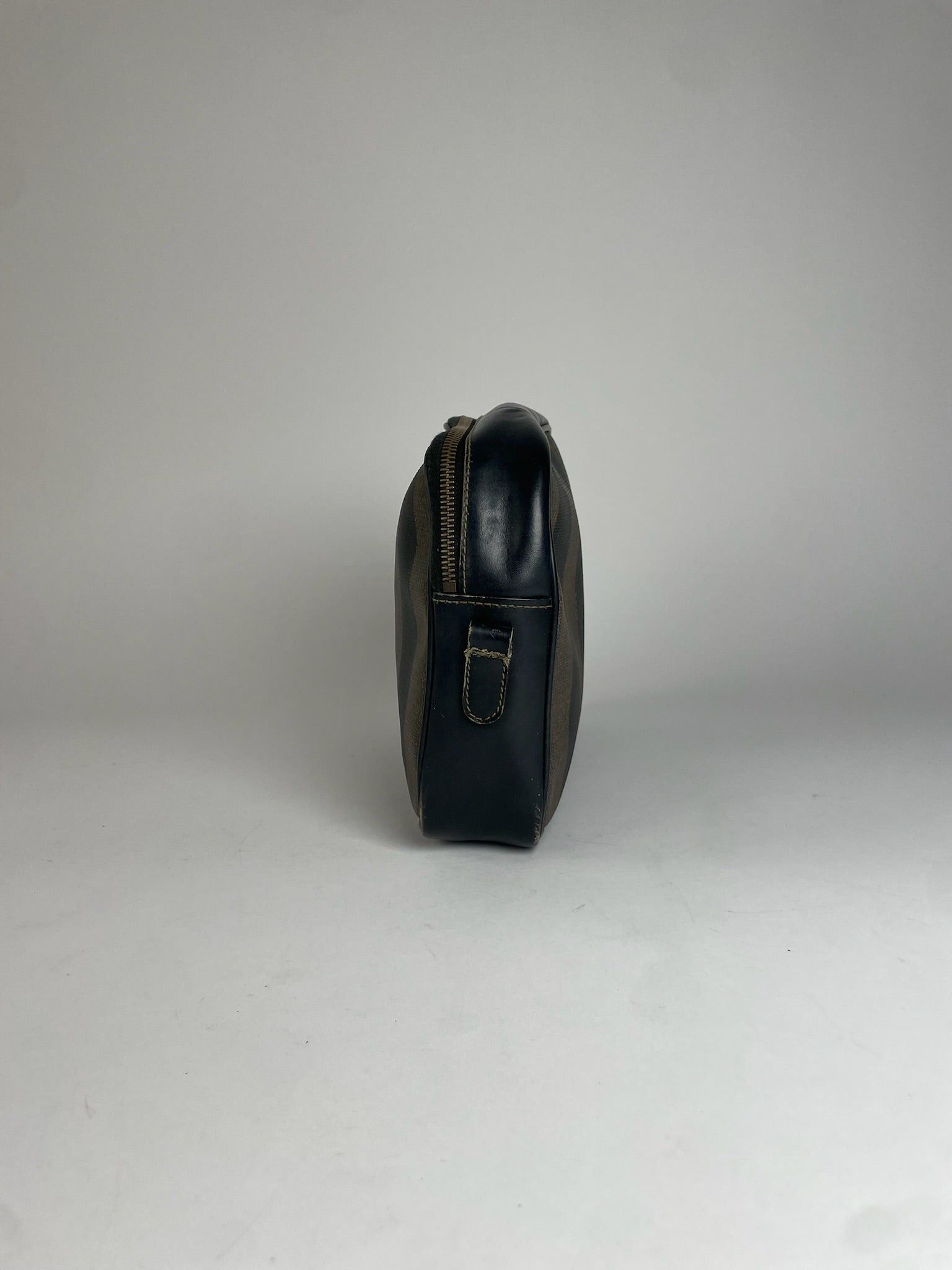 Fendi Vintage Striped Leather Clutch Black Brown Size ONE SIZE - 8 Thumbnail