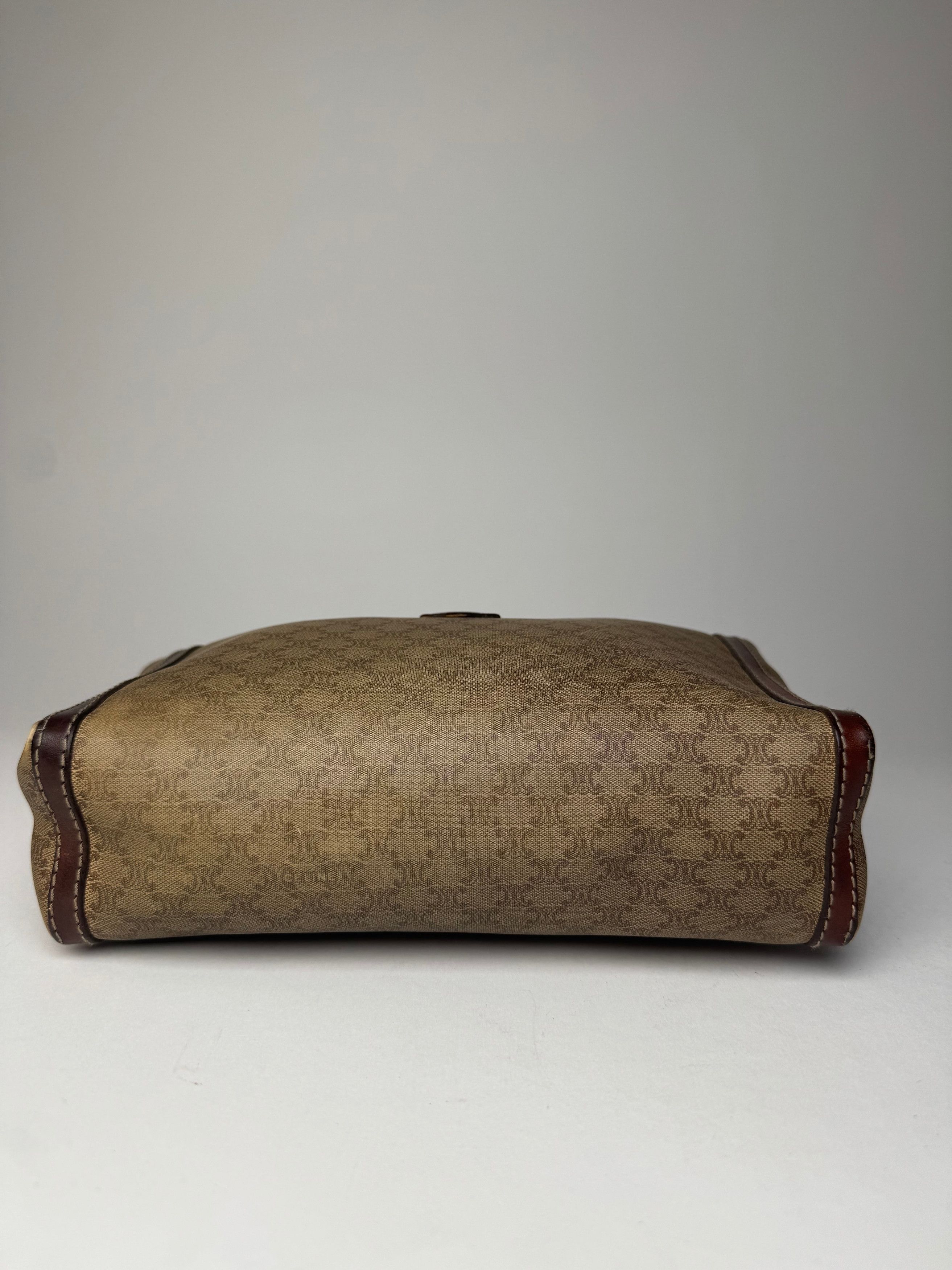 Celine Vintage Paris Monogram Leather Clutch Beige Brown Size ONE SIZE - 11 Thumbnail