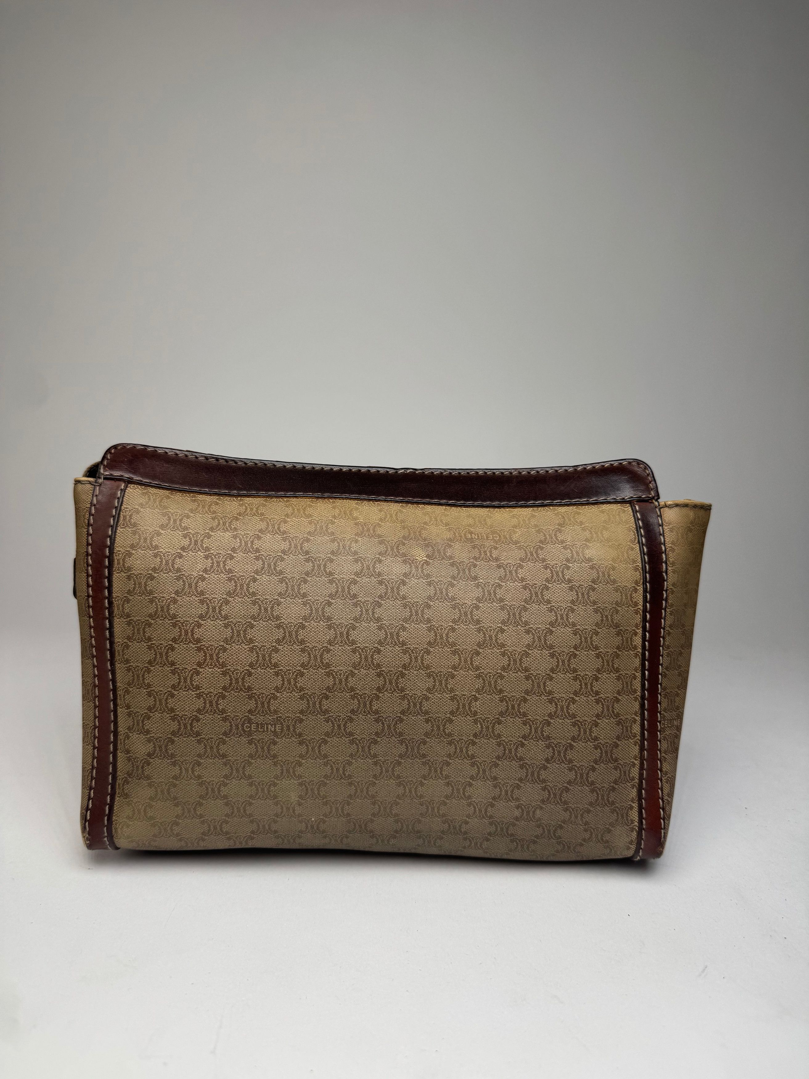Celine Vintage Paris Monogram Leather Clutch Beige Brown Size ONE SIZE - 2 Thumbnail