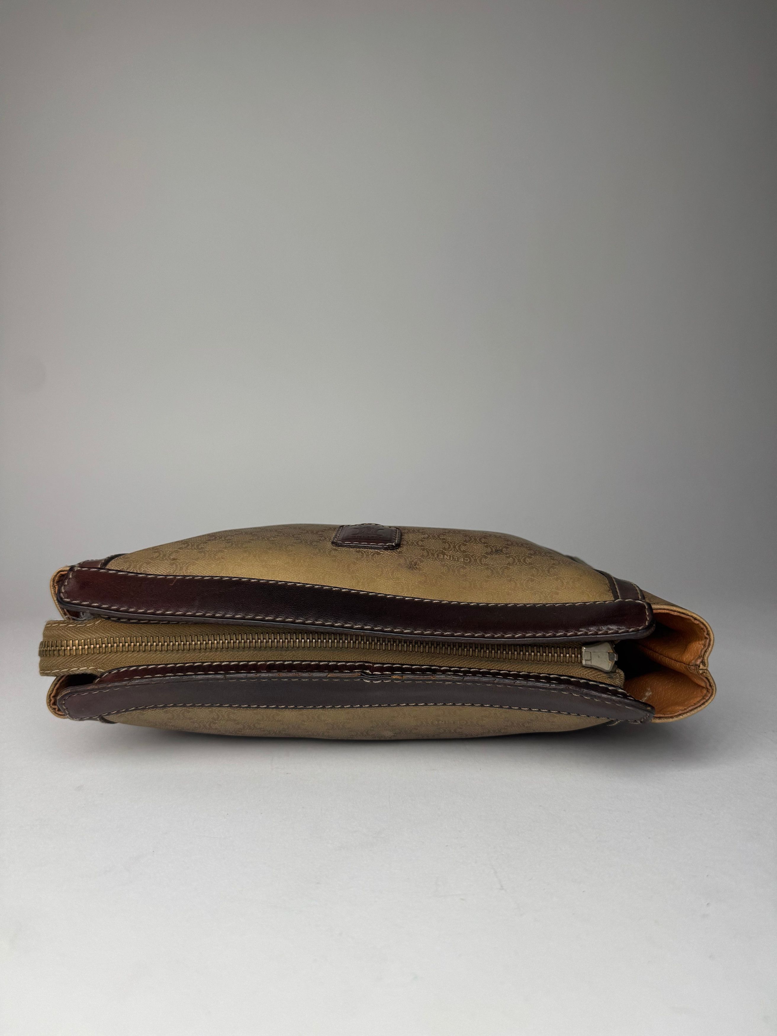 Celine Vintage Paris Monogram Leather Clutch Beige Brown Size ONE SIZE - 9 Thumbnail