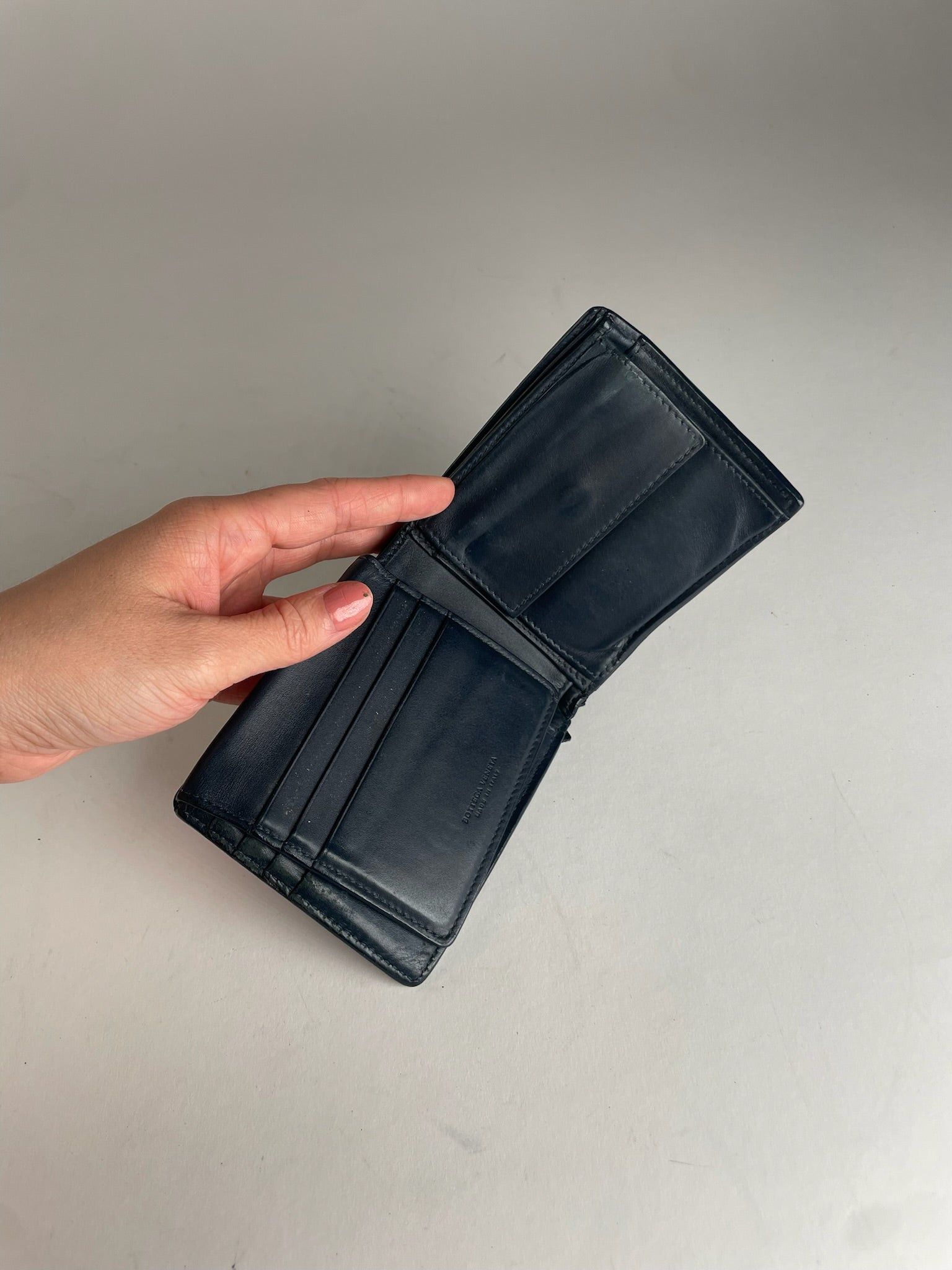 Bottega Veneta Vintage Flapable Leather Intrecciato Wallet Black Size ONE SIZE - 5 Thumbnail