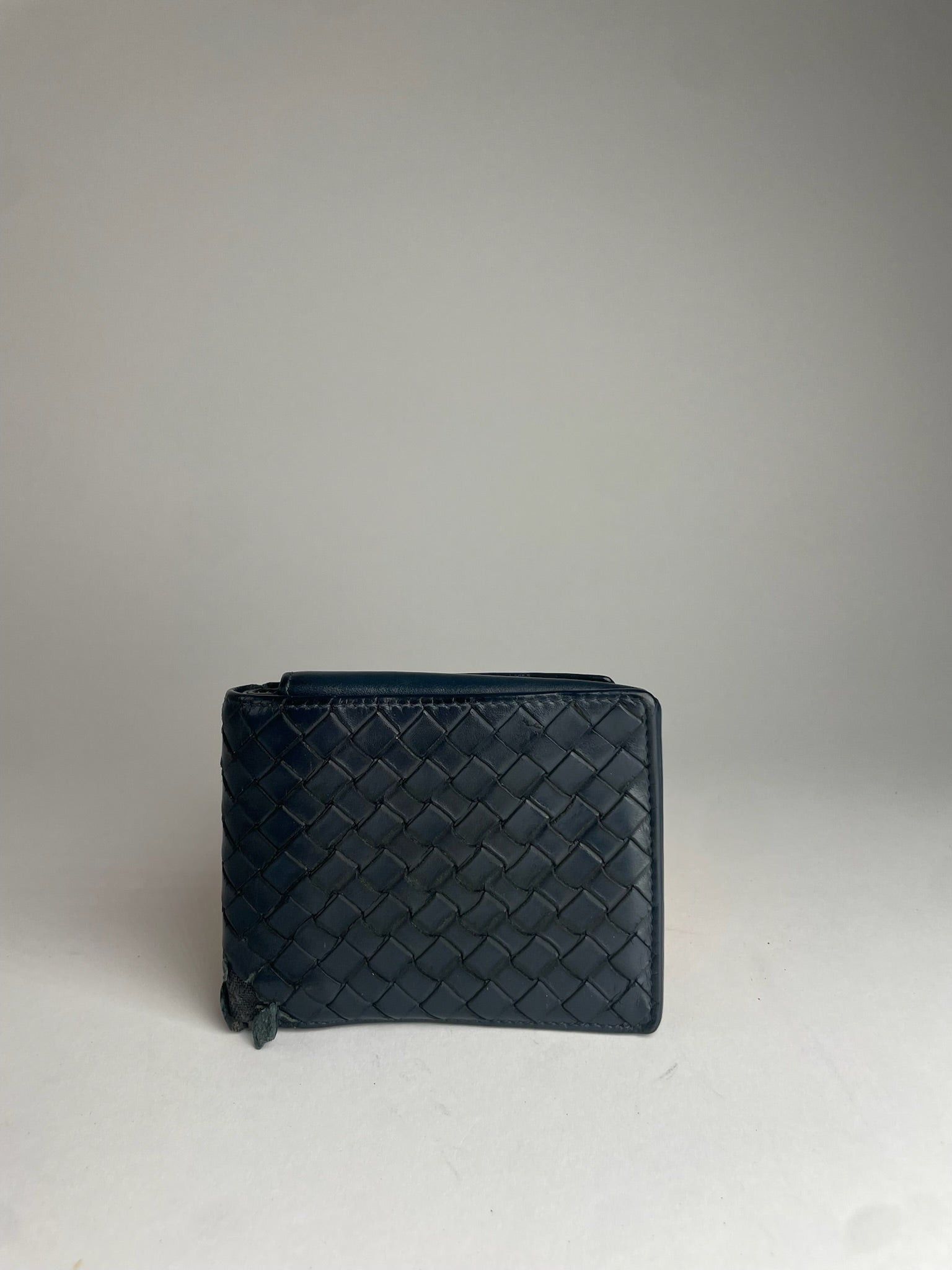 Bottega Veneta Vintage Flapable Leather Intrecciato Wallet Black Size ONE SIZE - 6 Thumbnail
