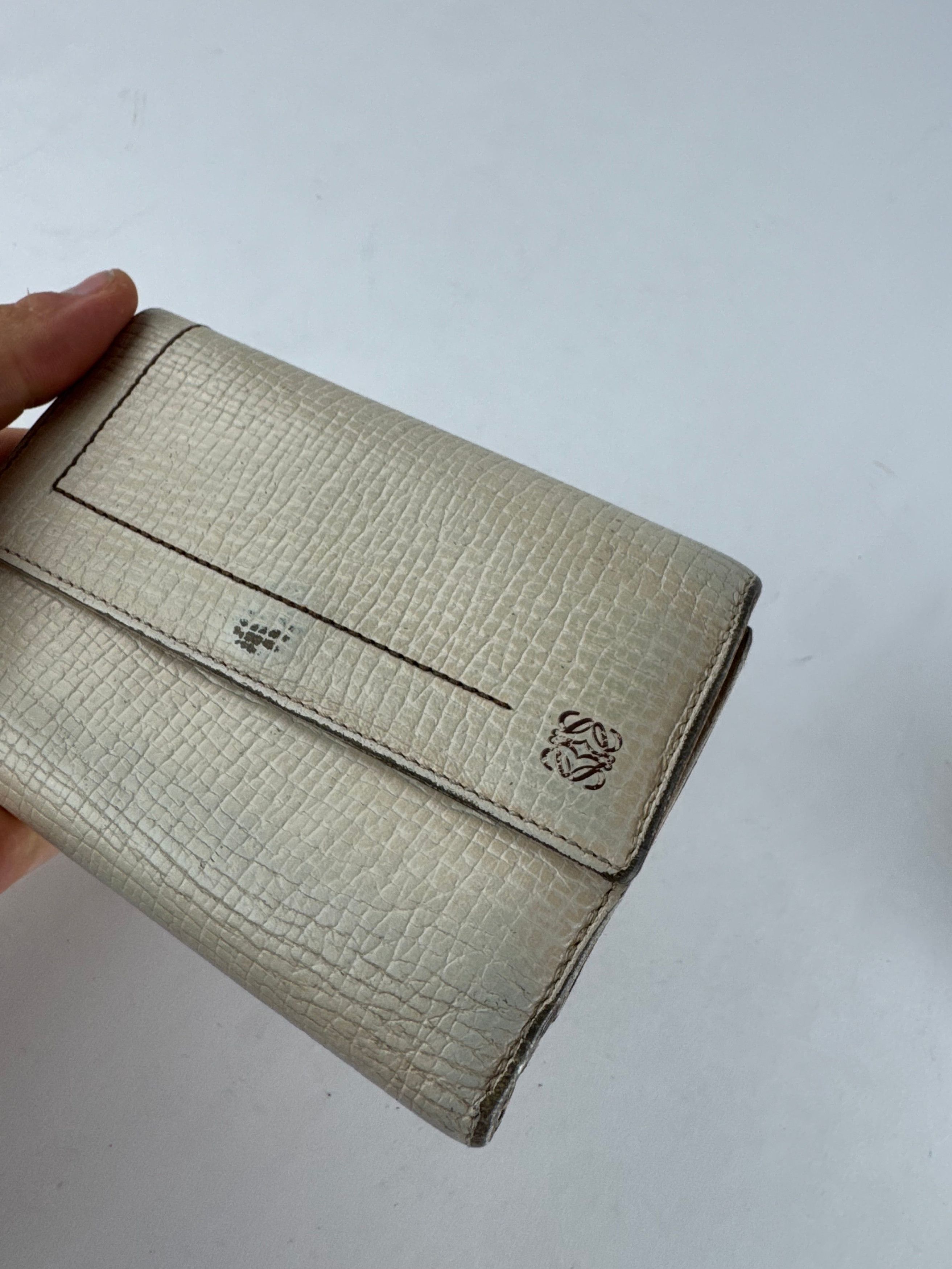 Loewe Vintage Madrid Leather Wallet White Size ONE SIZE - 3 Thumbnail