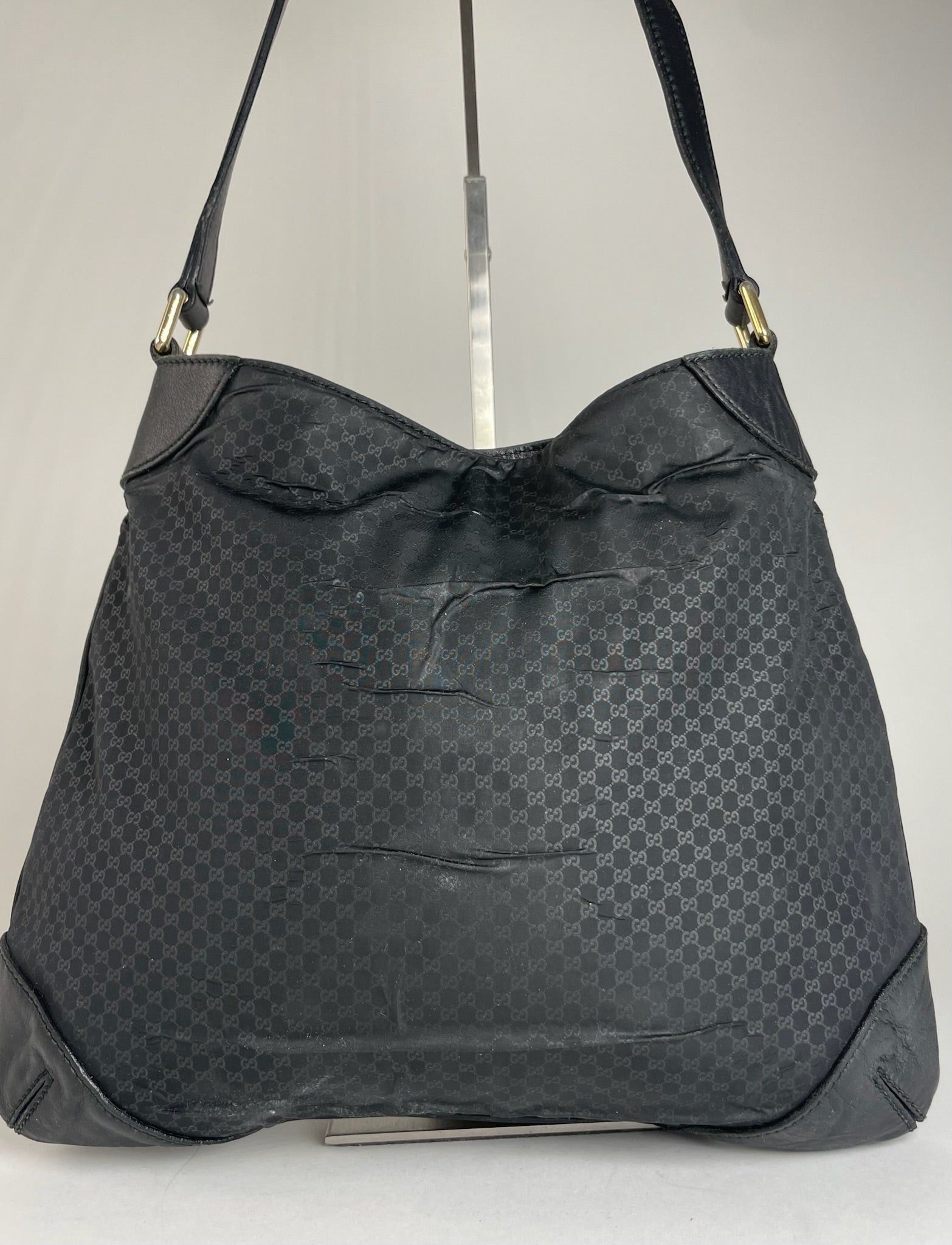 Gucci Vintage Multiway Vegan Leather Monogram Bag Black Size ONE SIZE - 9 Thumbnail