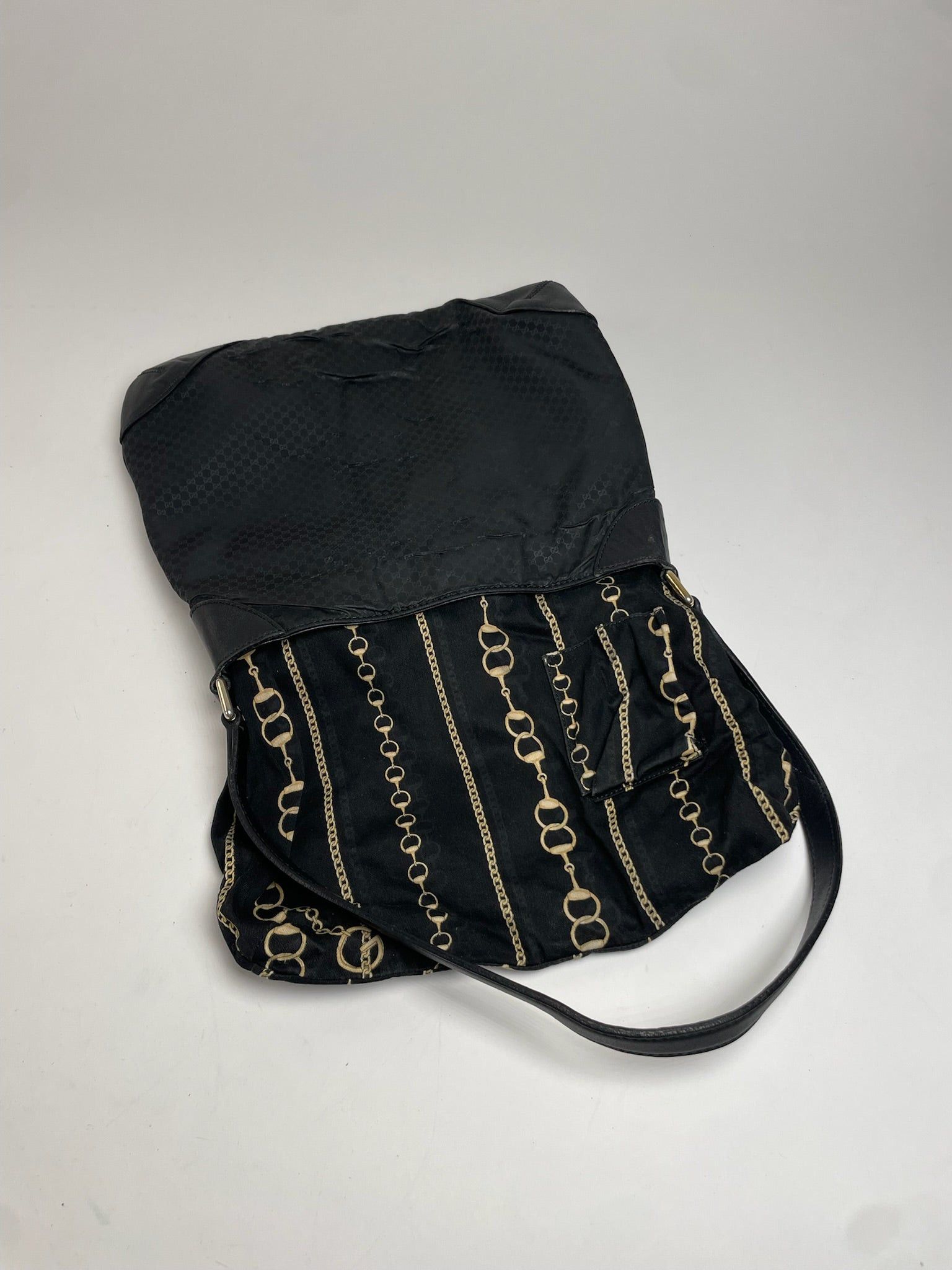 Gucci Vintage Multiway Vegan Leather Monogram Bag Black Size ONE SIZE - 3 Thumbnail