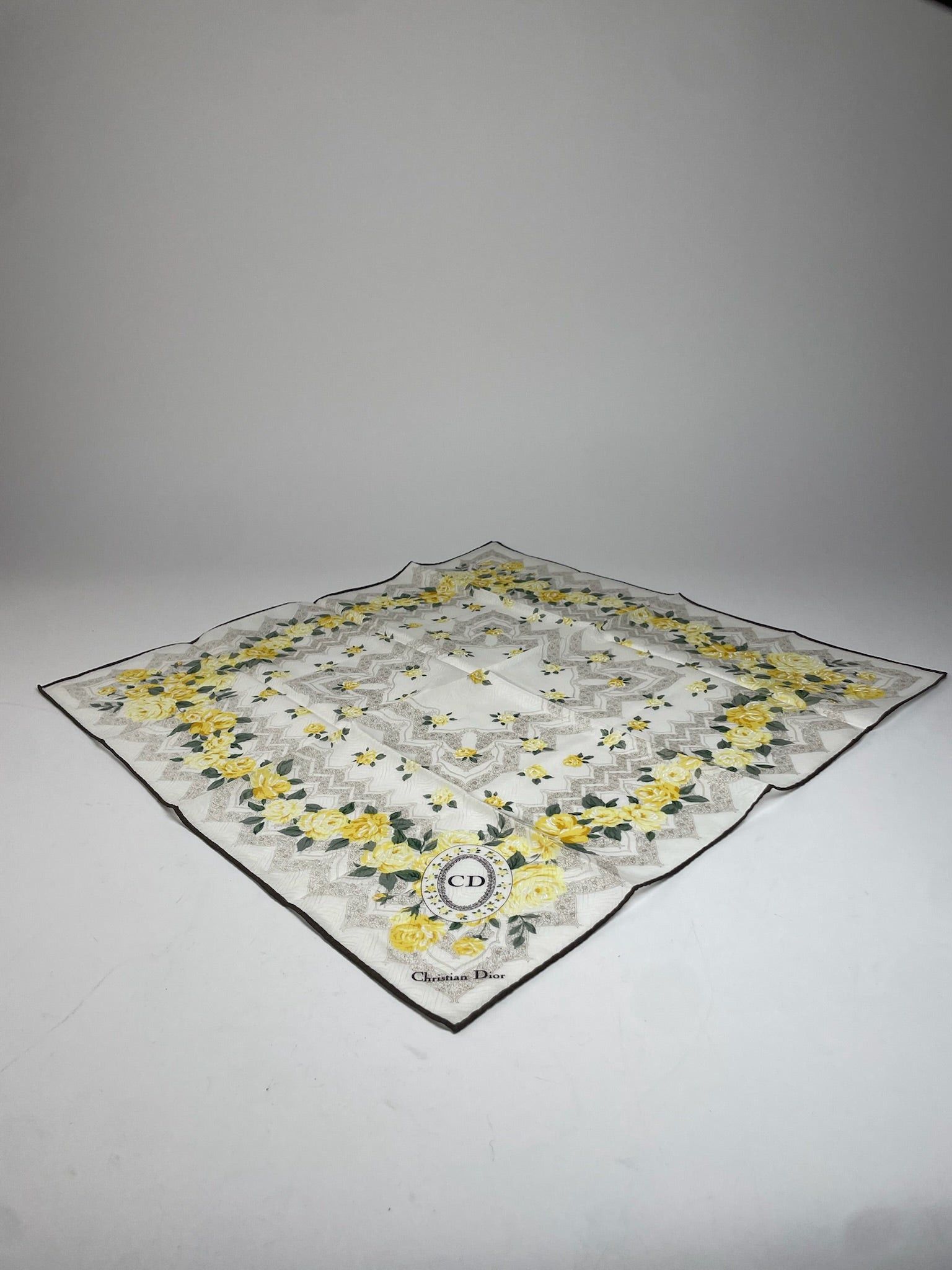 Dior Vintage Scarf White Grey Yellow Size ONE SIZE - 5 Thumbnail