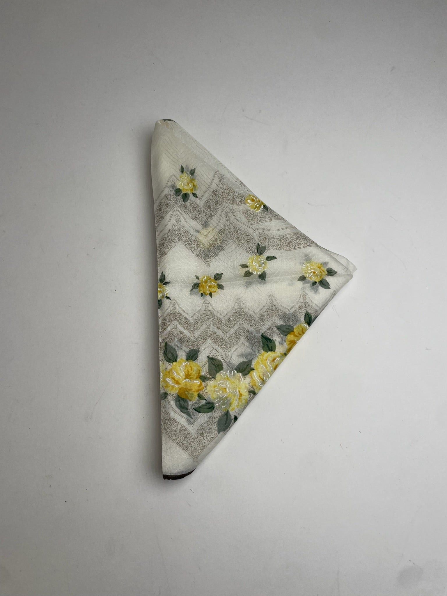 Dior Vintage Scarf White Grey Yellow Size ONE SIZE - 2 Thumbnail