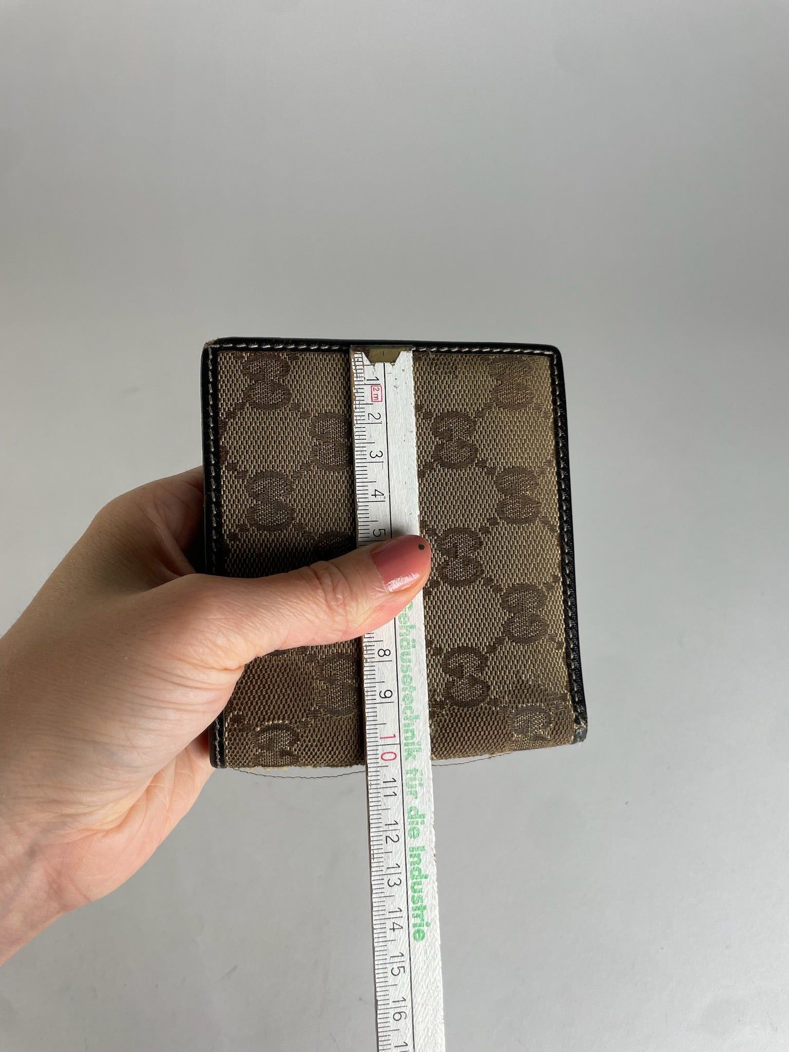 Gucci Vintage Monogram Flapable Leather Wallet Beige Brown Size ONE SIZE - 10 Thumbnail