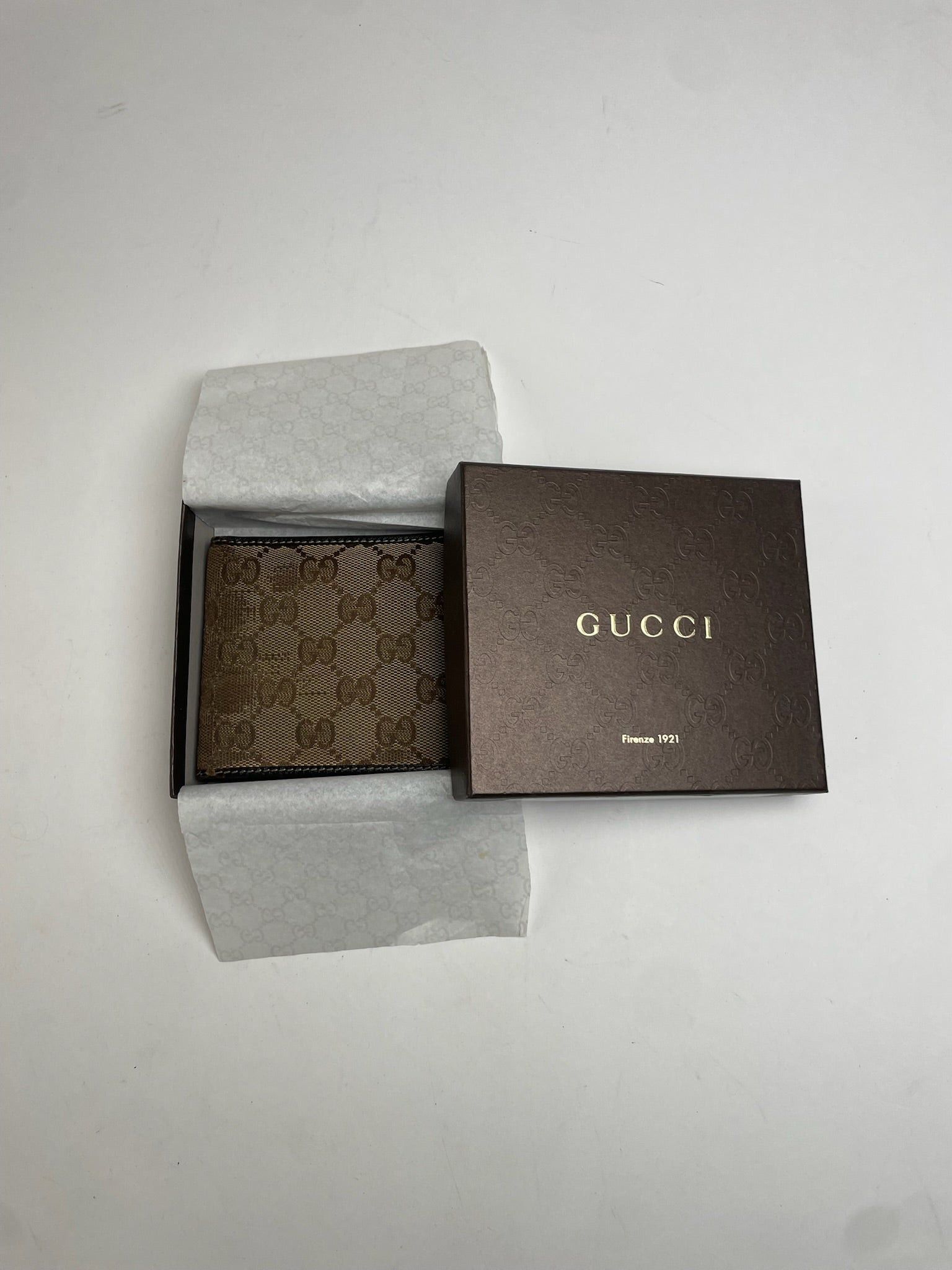 Gucci Vintage Monogram Flapable Leather Wallet Beige Brown Size ONE SIZE - 8 Thumbnail