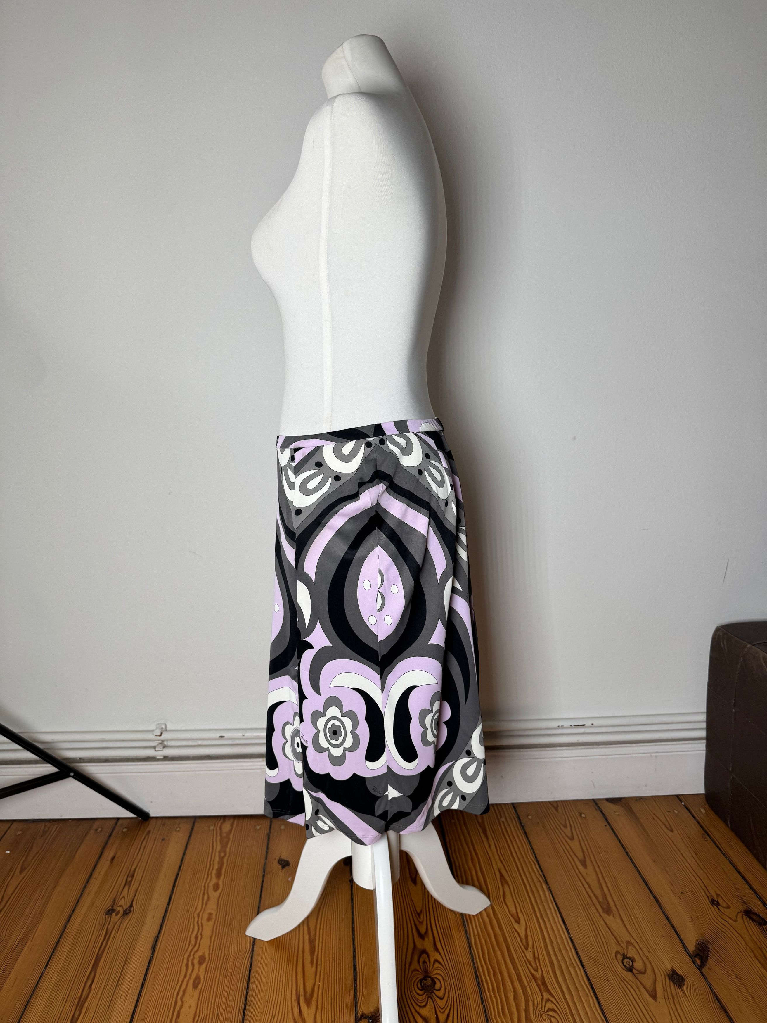 Emilio Pucci Vintage Viscose Abstract Skirt XS Size 24" / US 00 / IT 34 - 2 Thumbnail