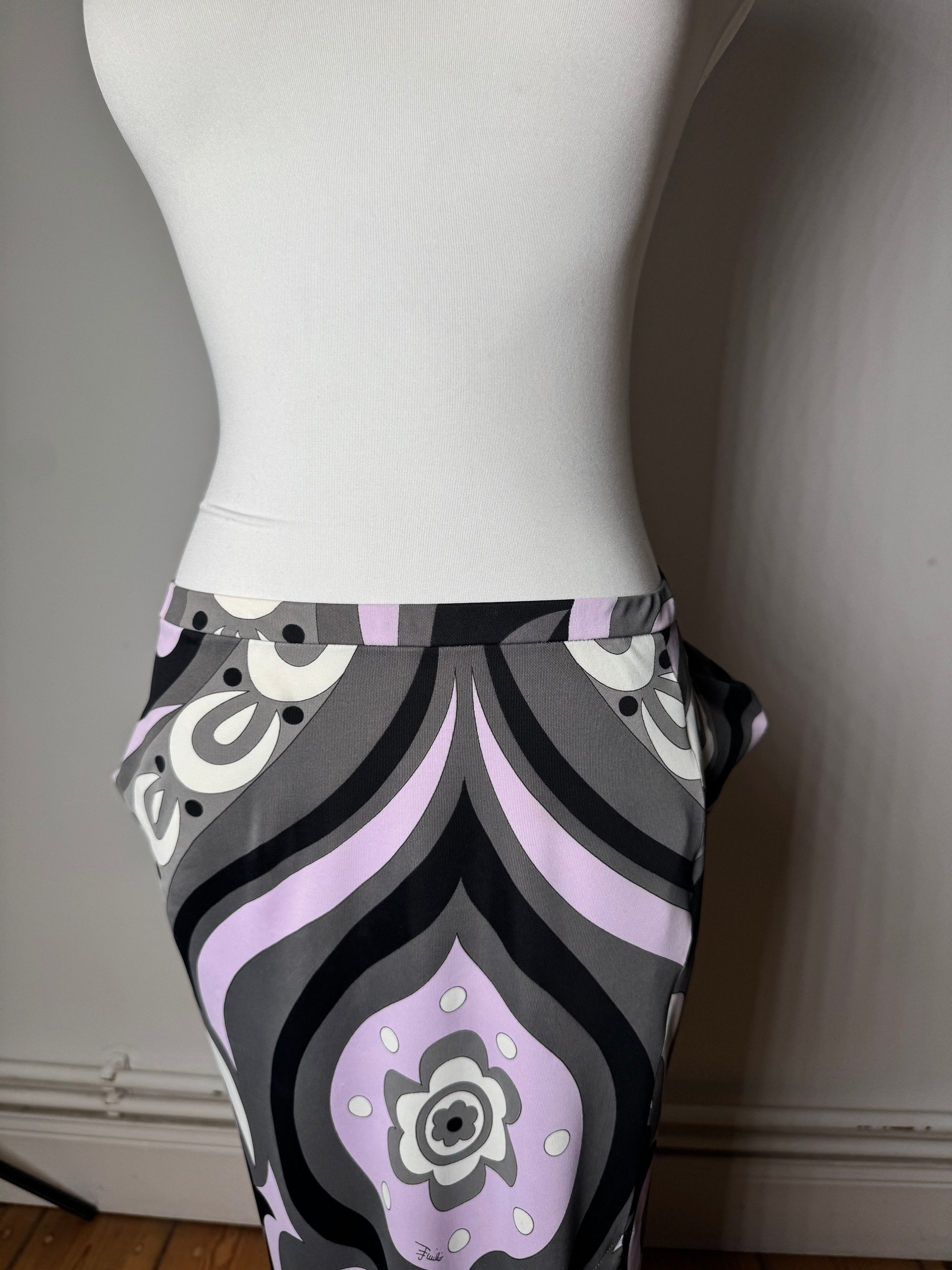Emilio Pucci Vintage Viscose Abstract Skirt XS Size 24" / US 00 / IT 34 - 14 Thumbnail