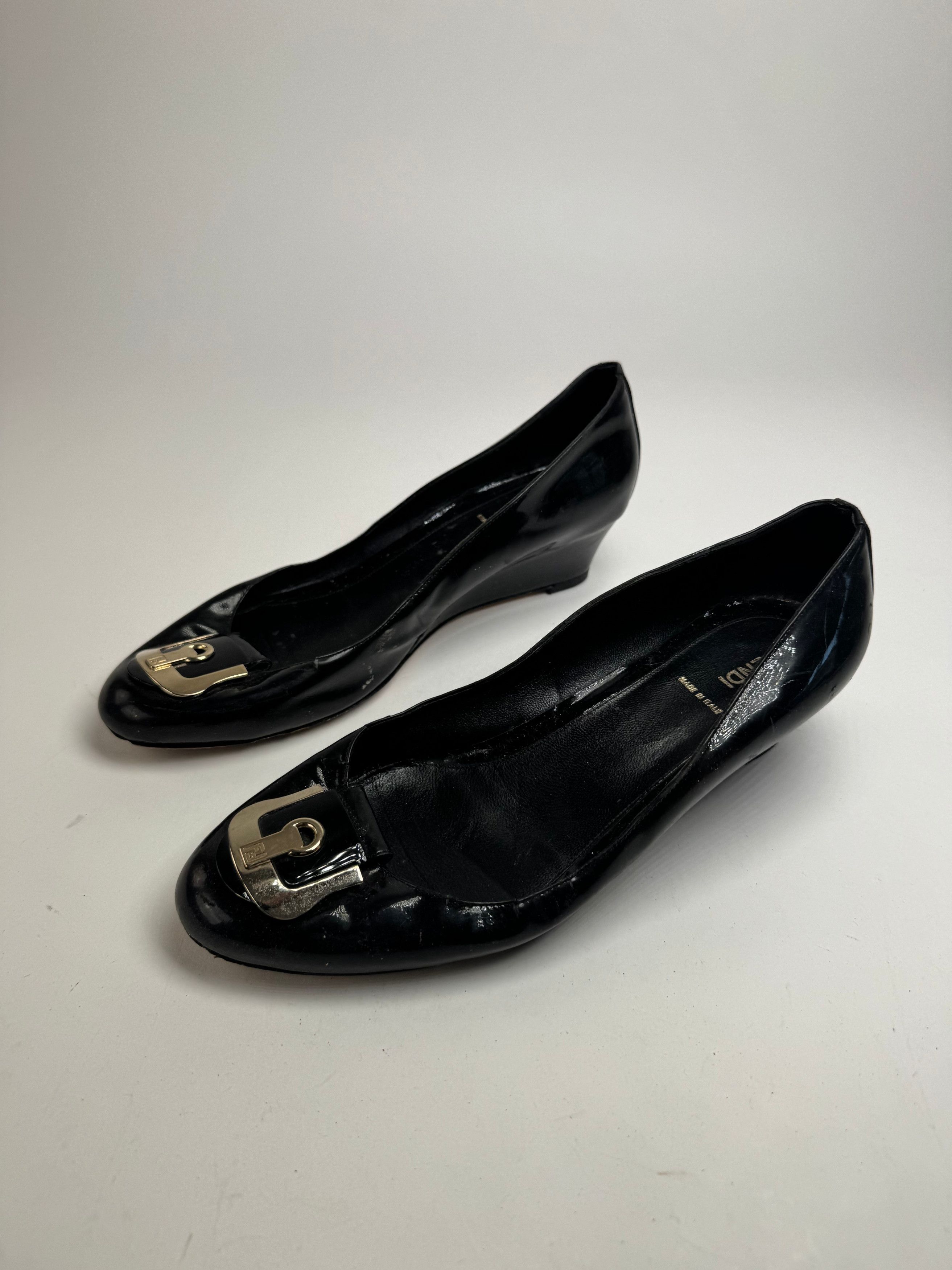 Fendi Vintage Patent Leather Clogs Black EU41 Size US 10 / IT 40 - 13 Thumbnail