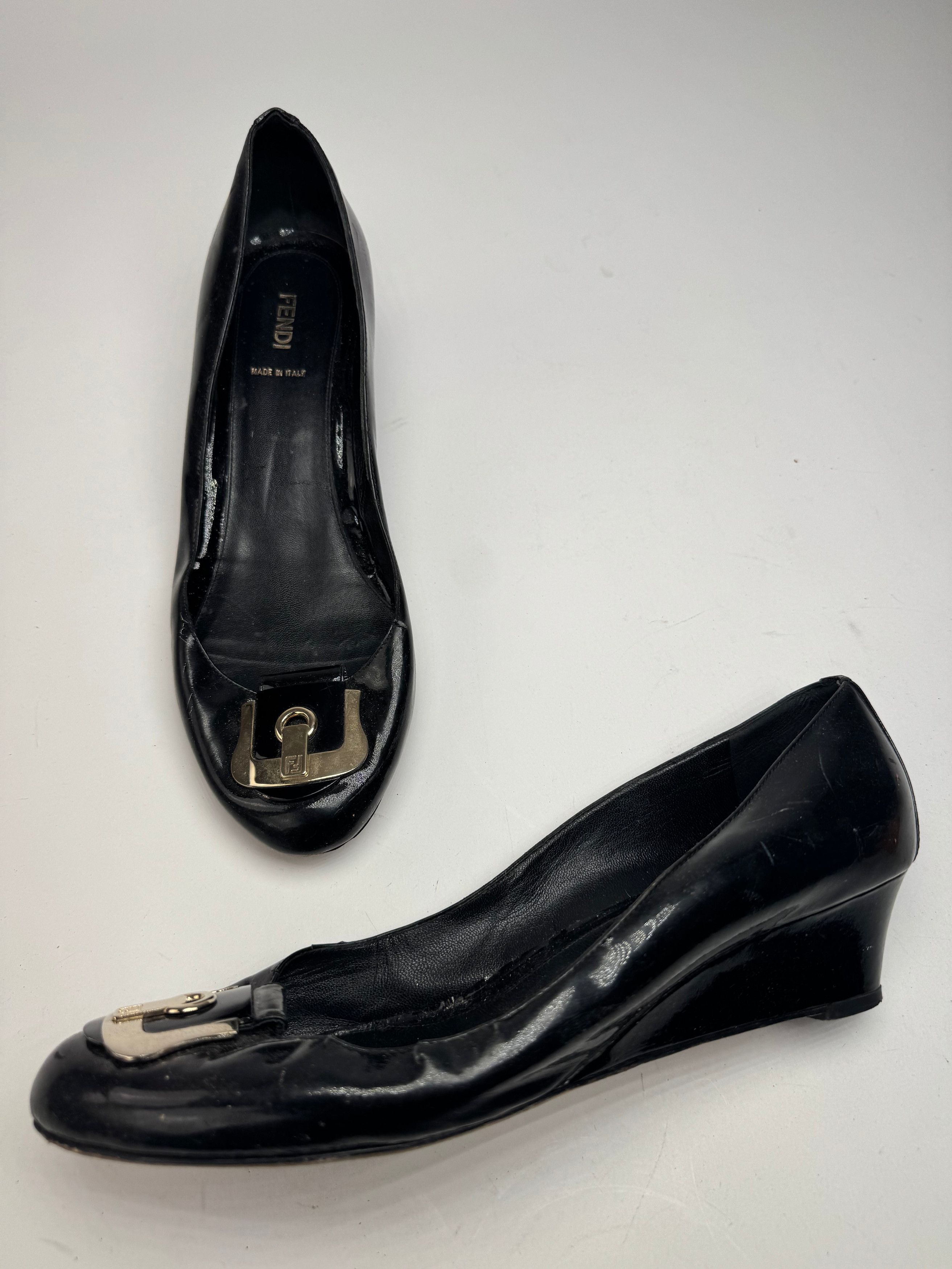 Fendi Vintage Patent Leather Clogs Black EU41 Size US 10 / IT 40 - 12 Thumbnail