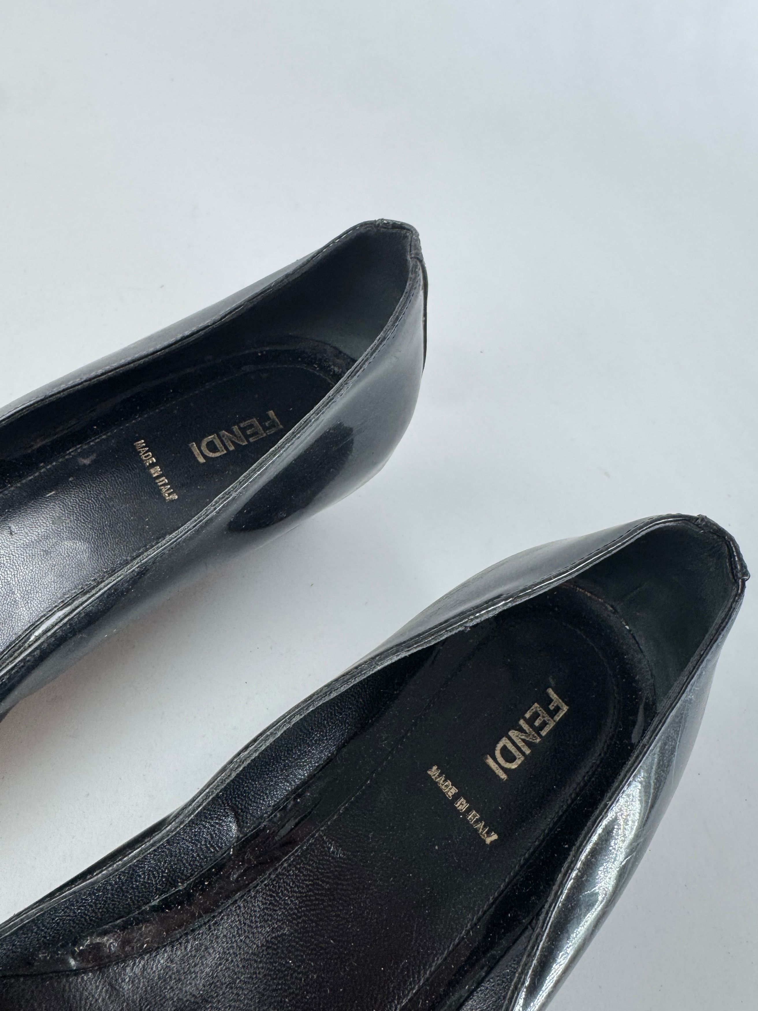 Fendi Vintage Patent Leather Clogs Black EU41 Size US 10 / IT 40 - 4 Thumbnail