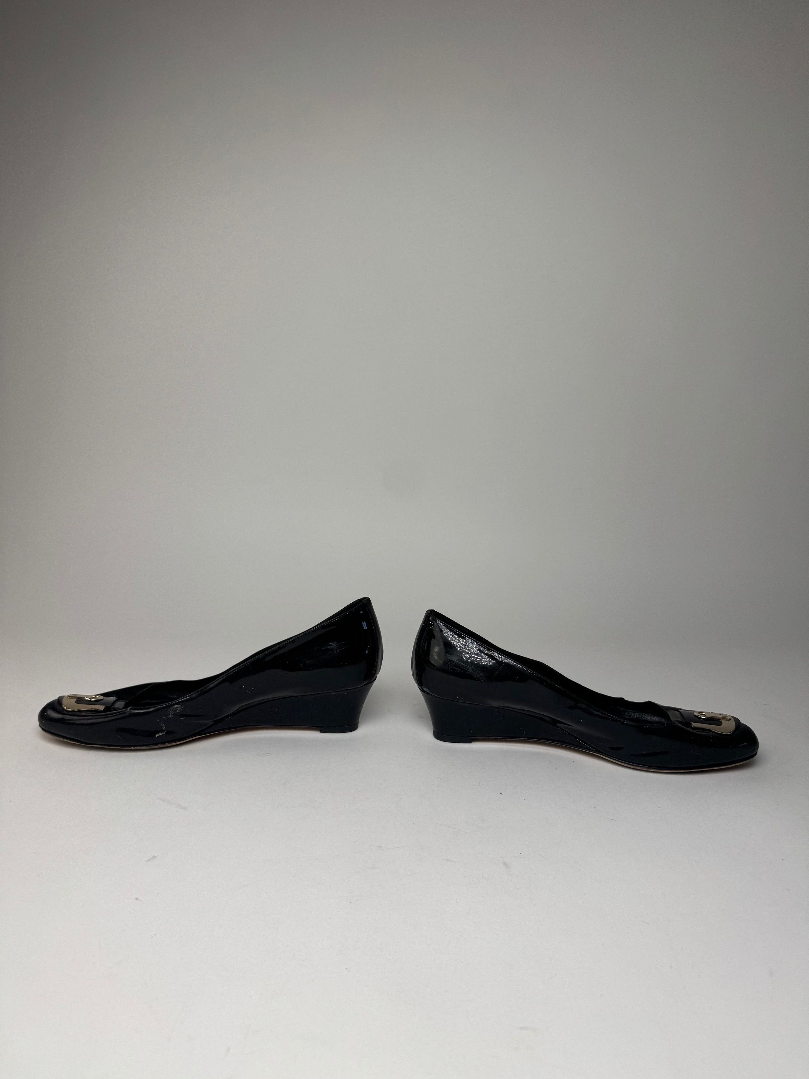Fendi Vintage Patent Leather Clogs Black EU41 Size US 10 / IT 40 - 5 Thumbnail