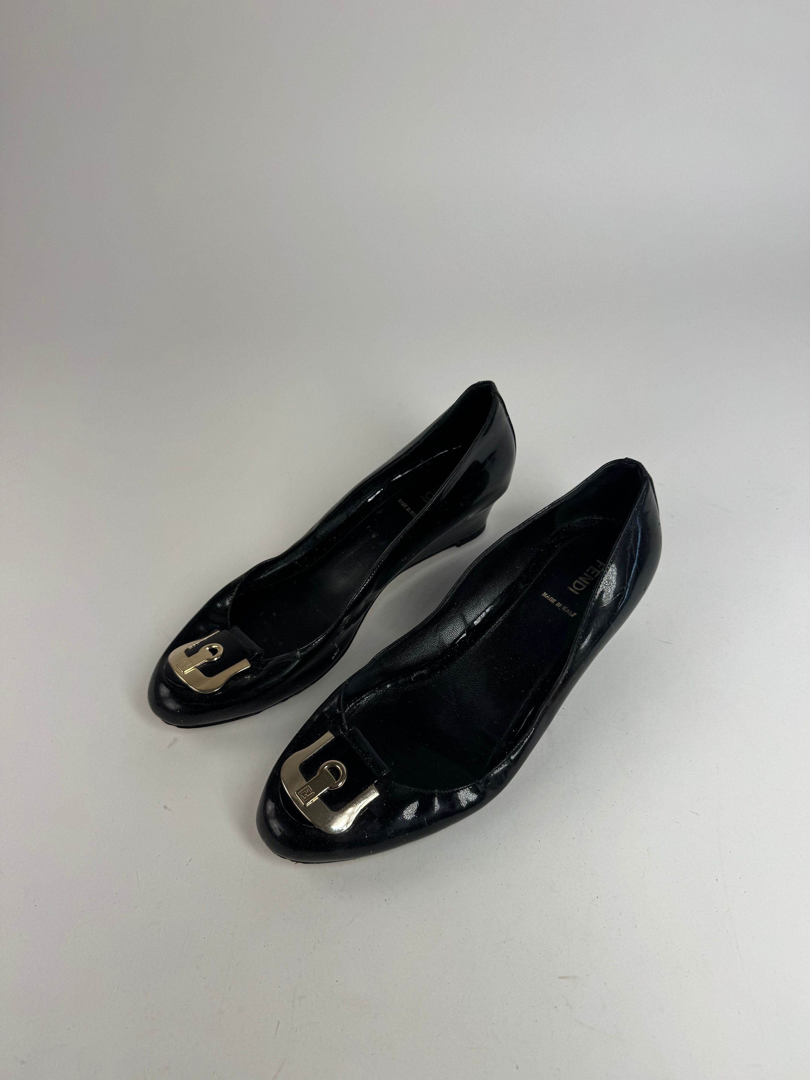 Fendi Vintage Patent Leather Clogs Black EU41 Size US 10 / IT 40 - 6 Thumbnail