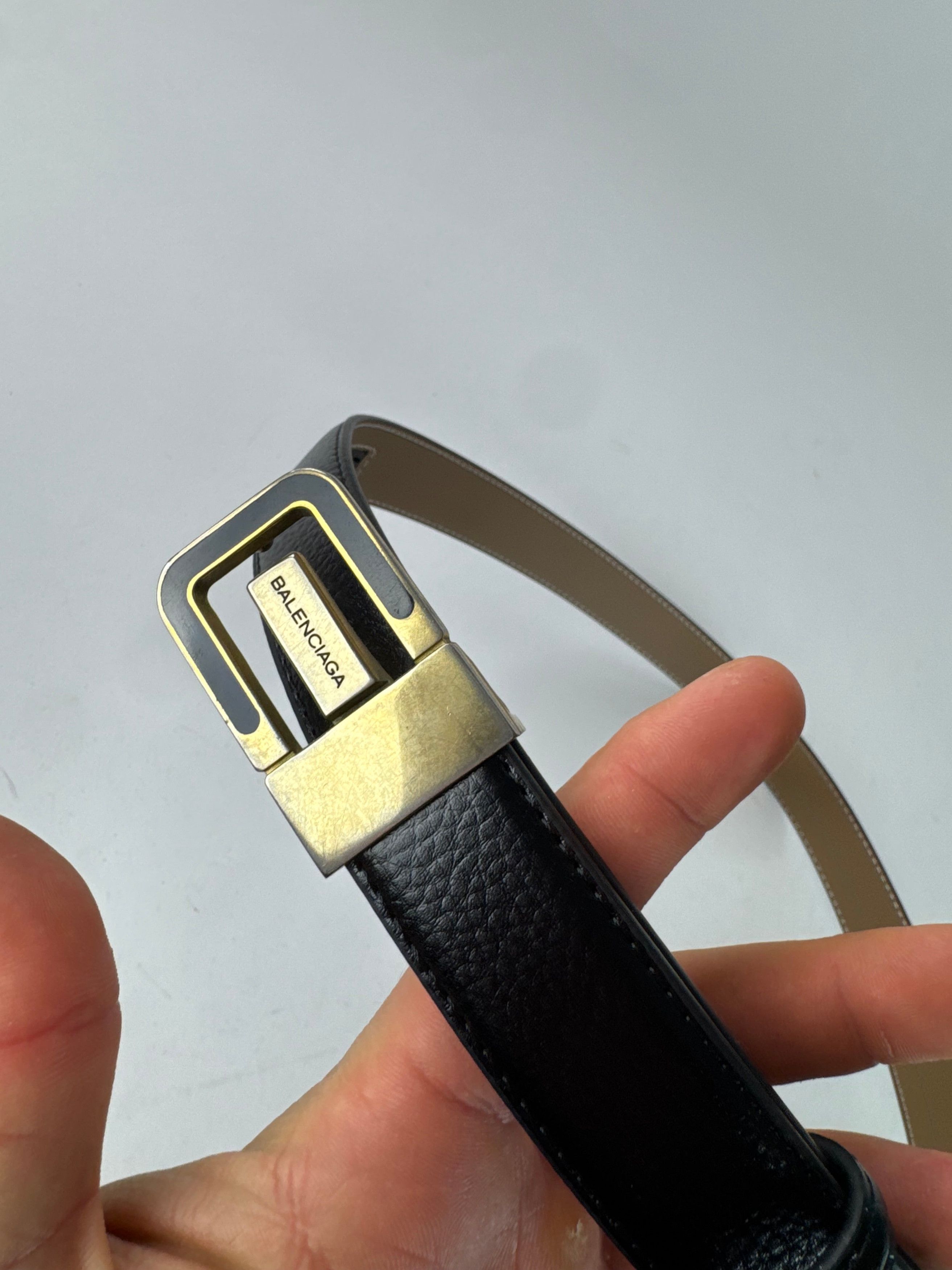 Balenciaga Vintage Leather Belt Black Size ONE SIZE - 2 Thumbnail