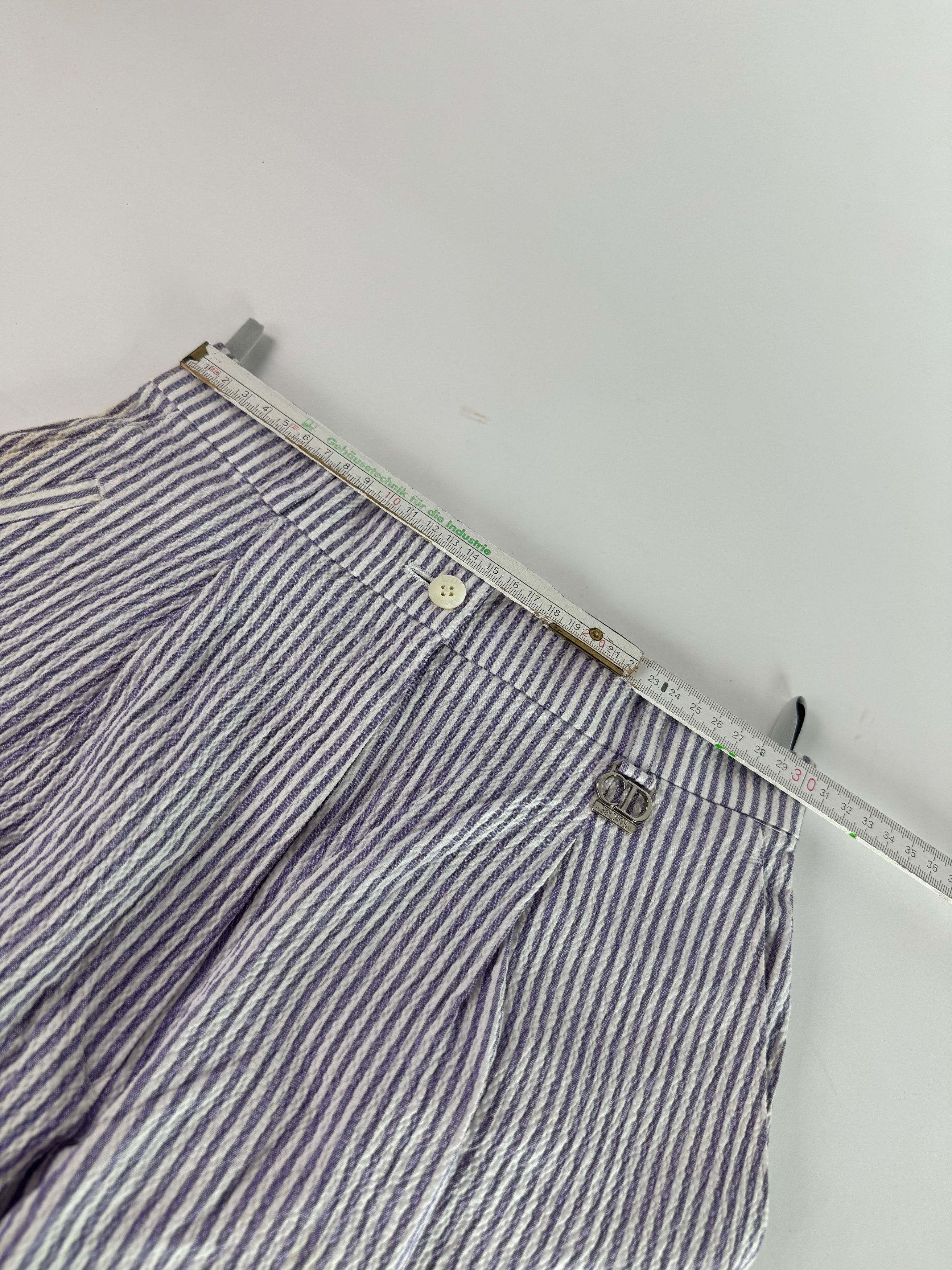 Dior Vintage Striped Shorts White Purple M Size 30" / US 8 / IT 44 - 5 Thumbnail