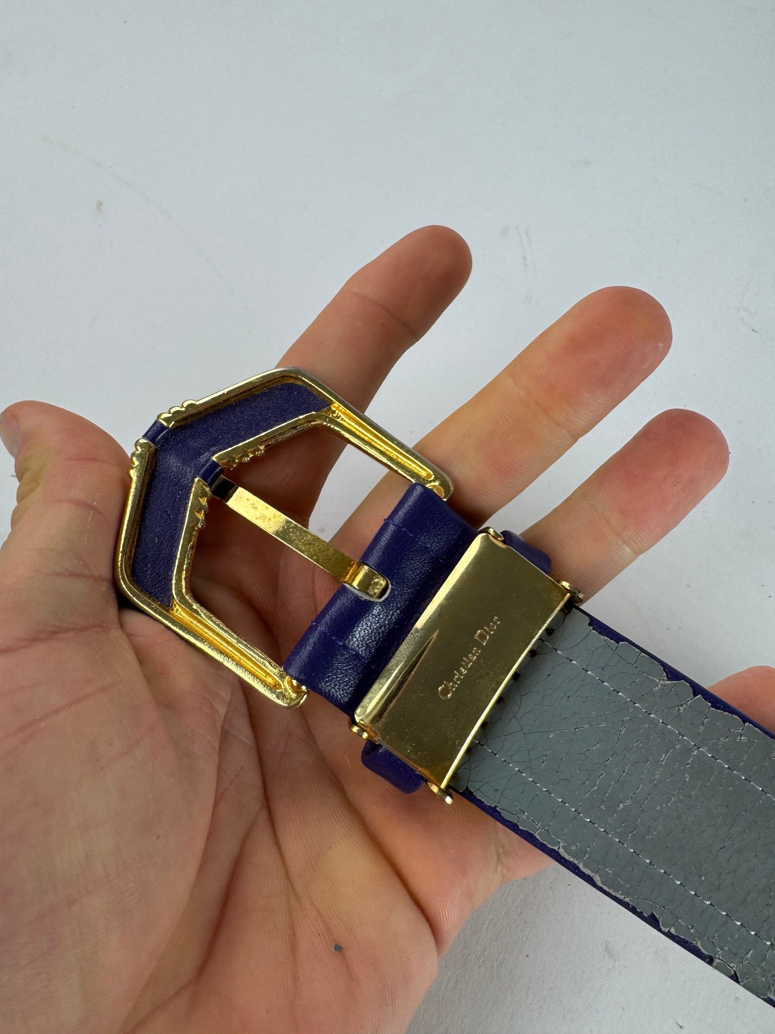 Dior Vintage leather Belt Purple Size ONE SIZE - 6 Thumbnail
