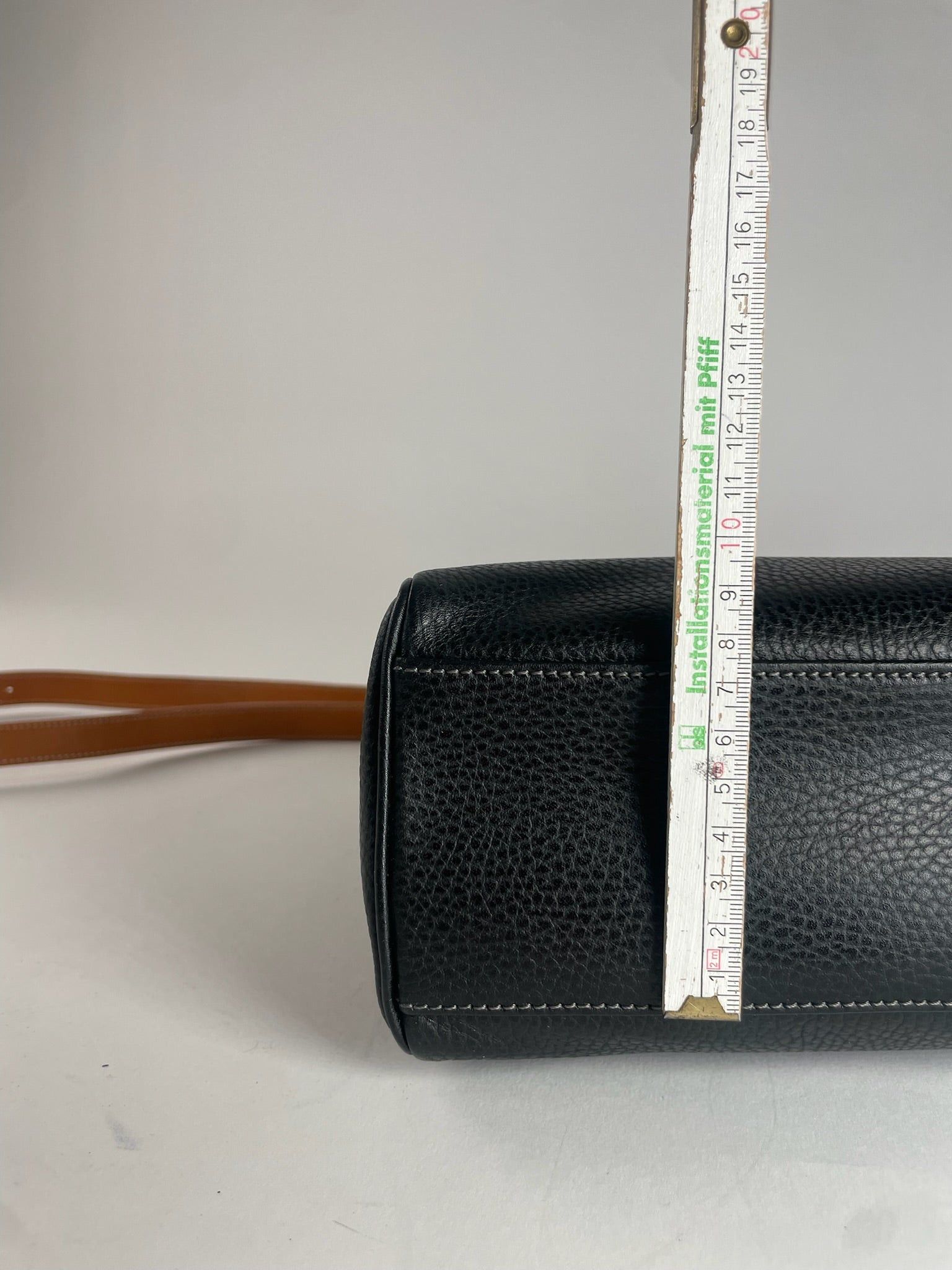 Courreges Vintage 2Way Leather Handbag Black Brown Size ONE SIZE - 12 Thumbnail