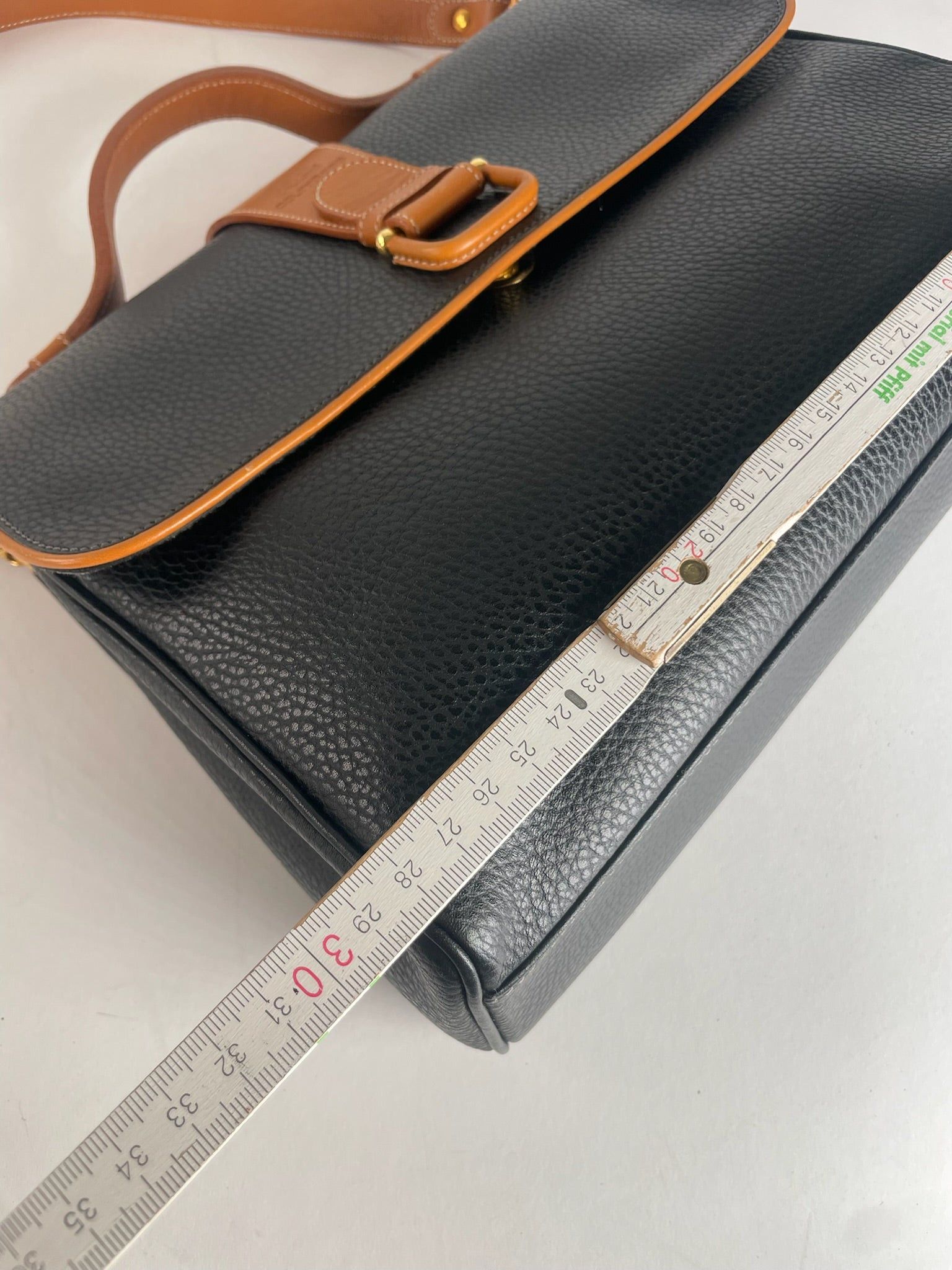 Courreges Vintage 2Way Leather Handbag Black Brown Size ONE SIZE - 14 Thumbnail