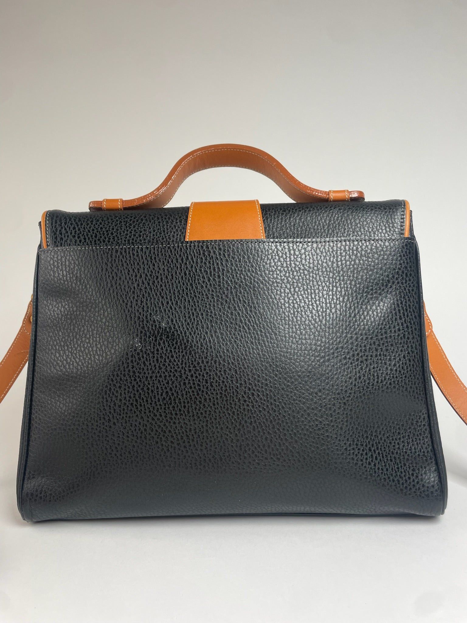 Courreges Vintage 2Way Leather Handbag Black Brown Size ONE SIZE - 11 Thumbnail