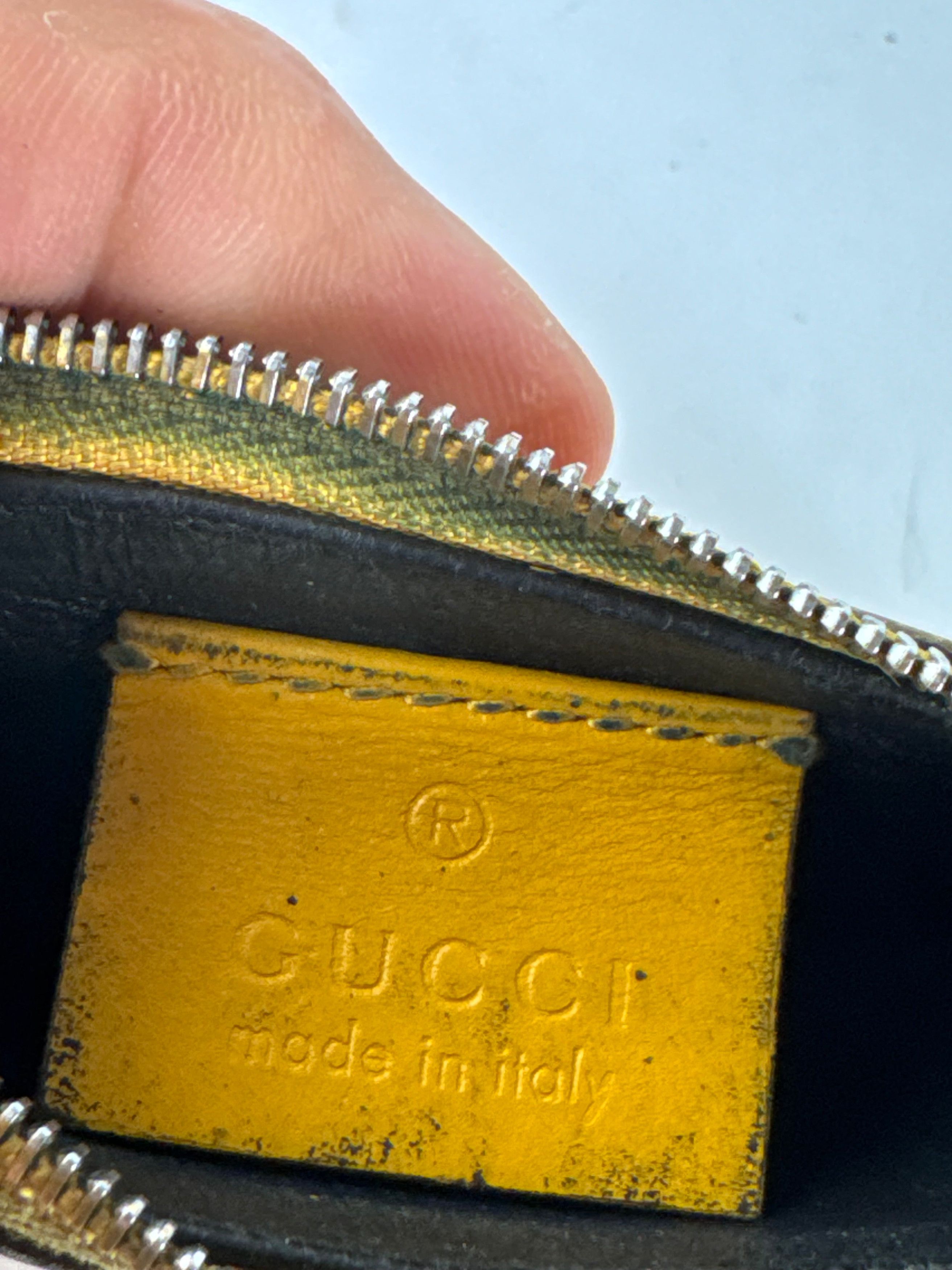 Gucci Vintage Leather Card Holder Yellow Size ONE SIZE - 5 Thumbnail