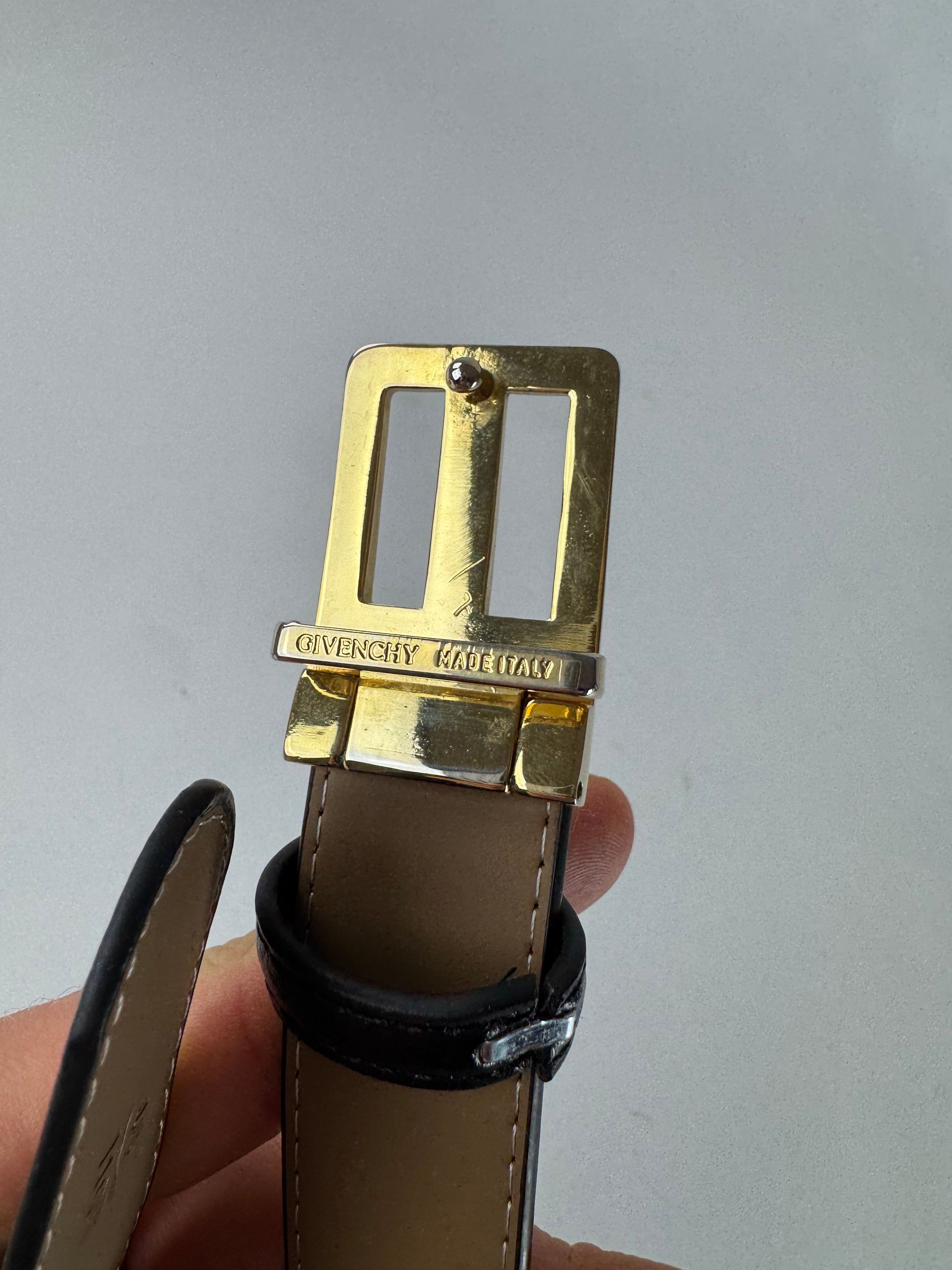 Givenchy Vintage Leather Belt Black Size ONE SIZE - 4 Thumbnail