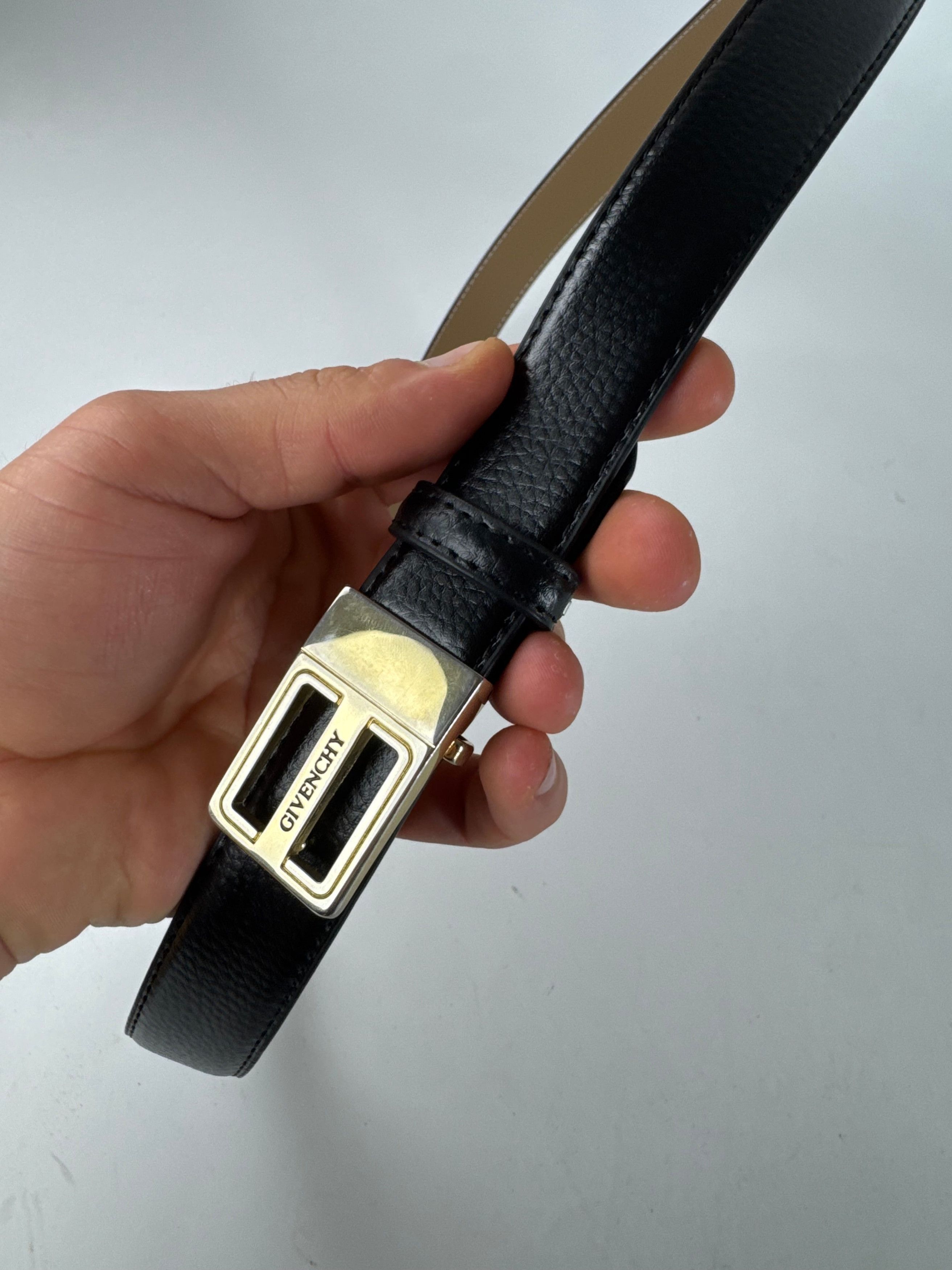 Givenchy Vintage Leather Belt Black Size ONE SIZE - 3 Thumbnail