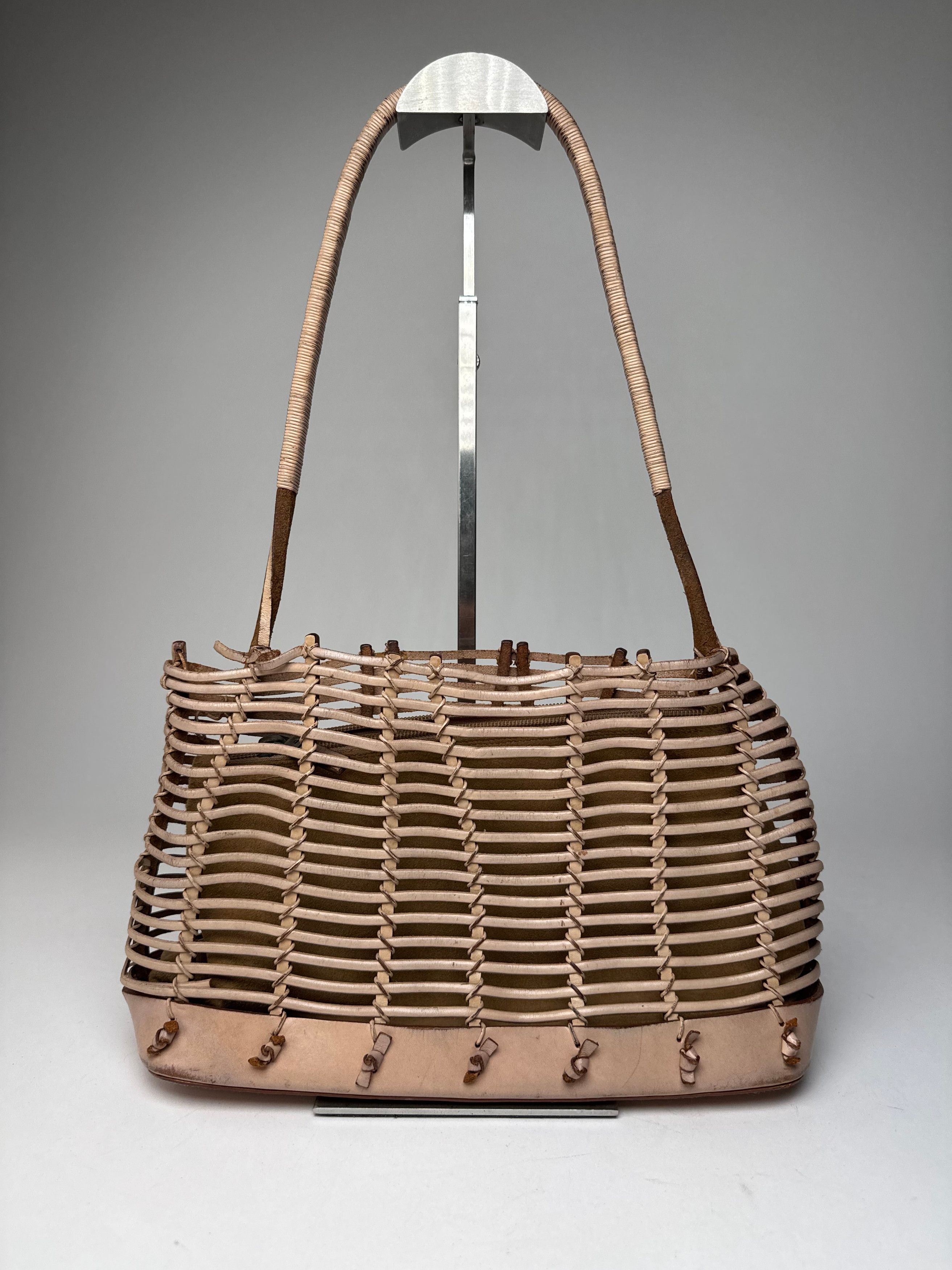 Salvatore Ferragamo Vintage Cage Leather Bag Brown Size ONE SIZE - 9 Thumbnail